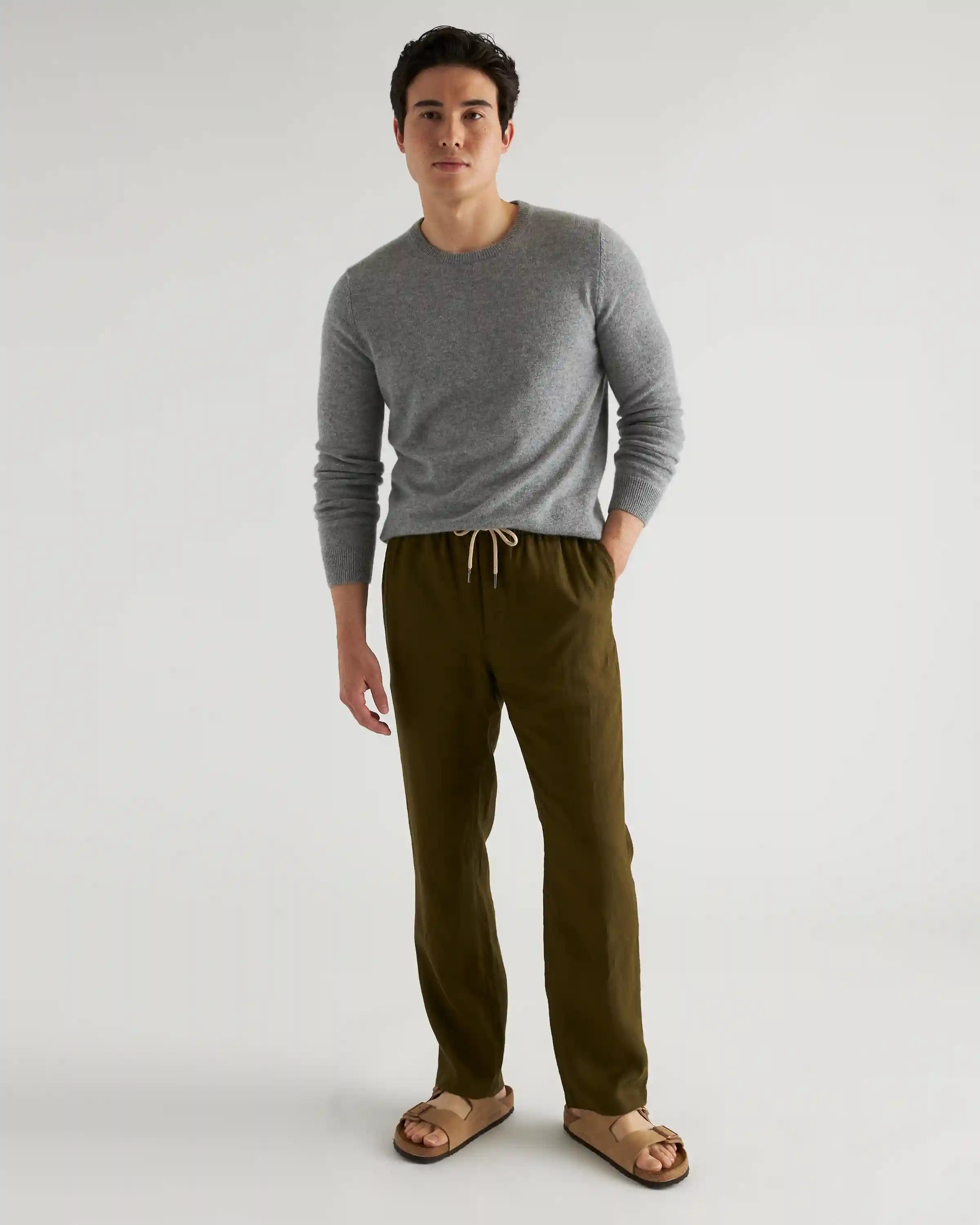 100% European Linen Drawstring Beach Pants