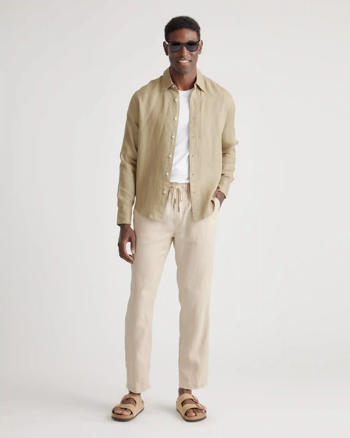 100% European Linen Drawstring Beach Pants