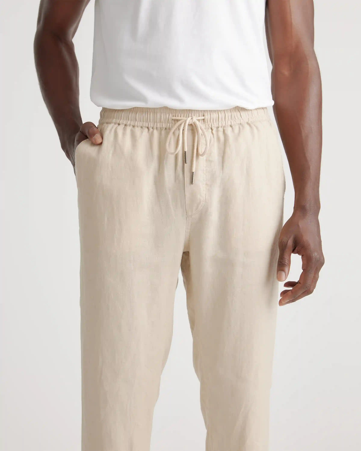 100% European Linen Drawstring Beach Pants