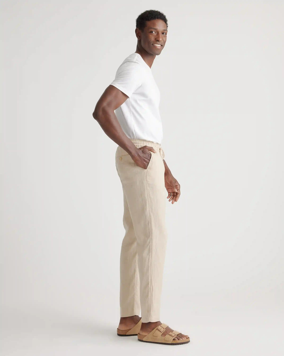 100% European Linen Drawstring Beach Pants