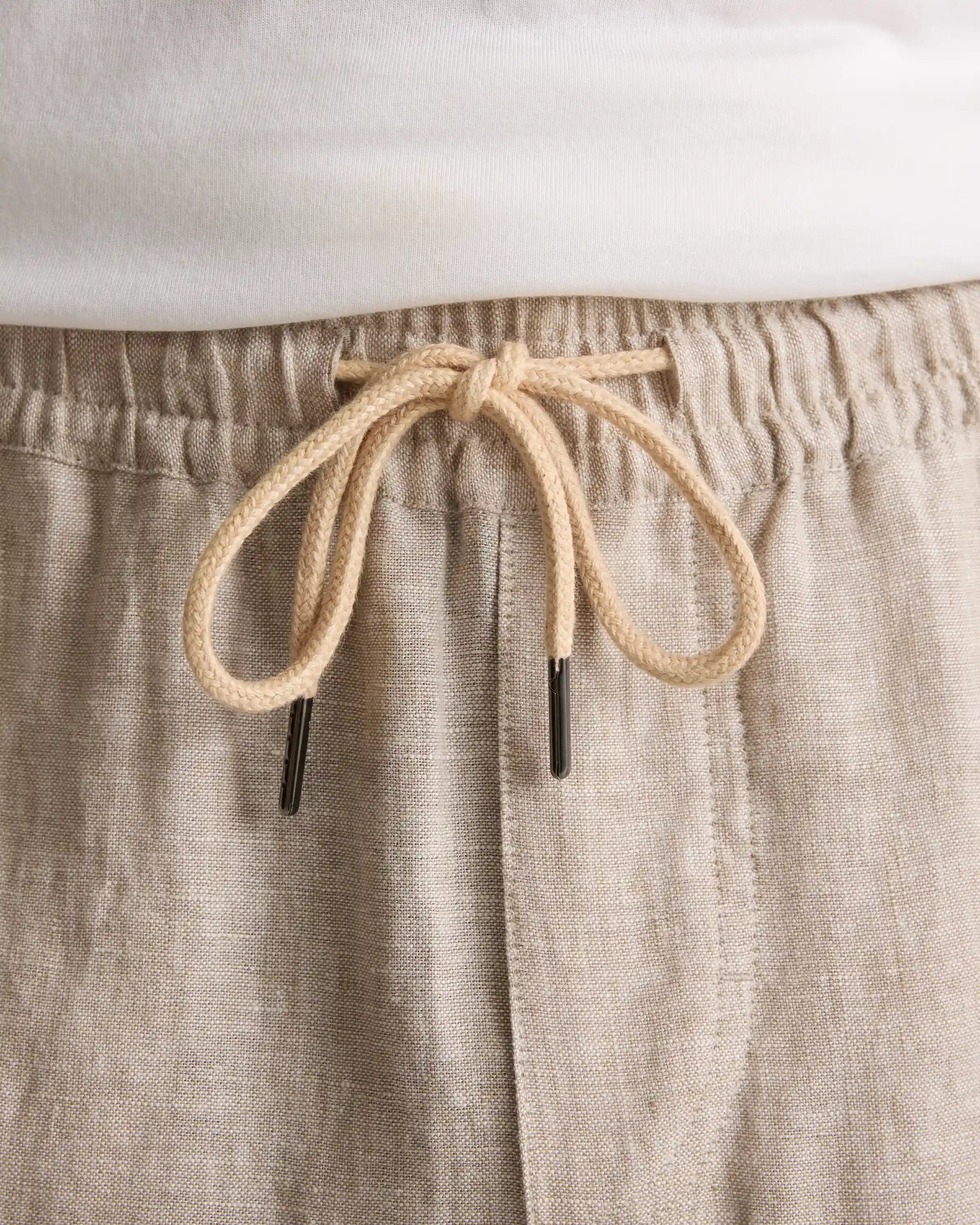 100% European Linen Drawstring Beach Pants