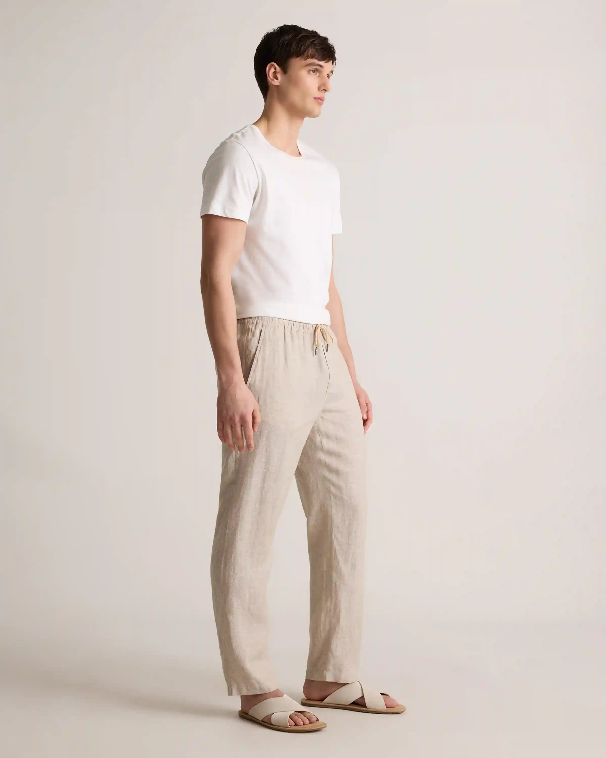 100% European Linen Drawstring Beach Pants