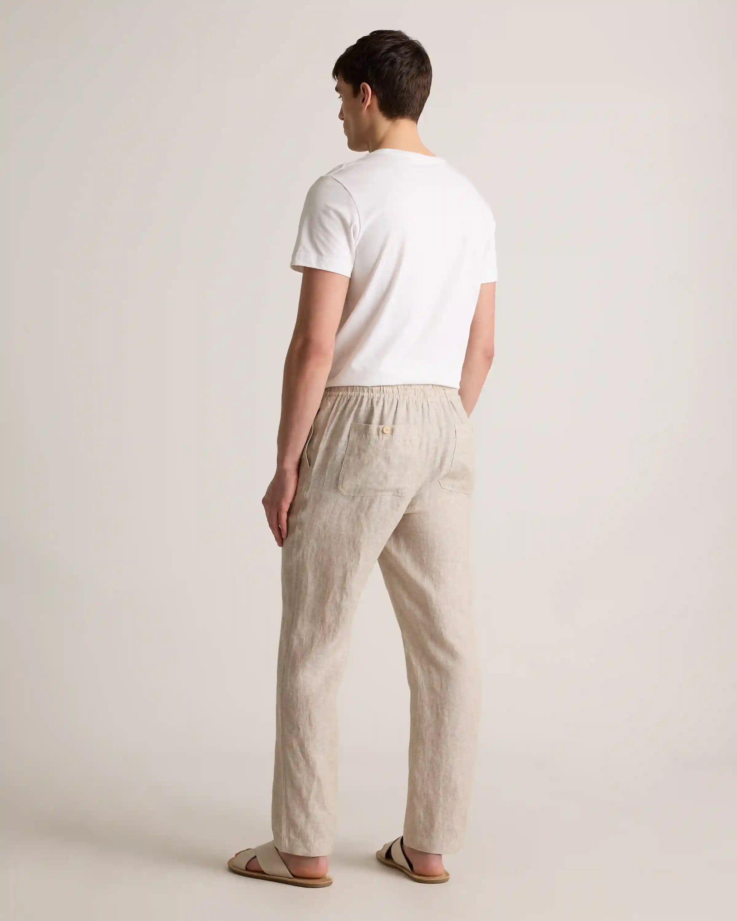 100% European Linen Drawstring Beach Pants