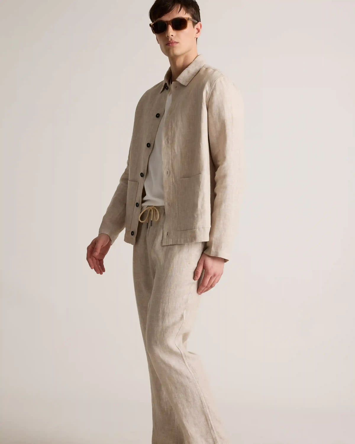 100% European Linen Drawstring Beach Pants
