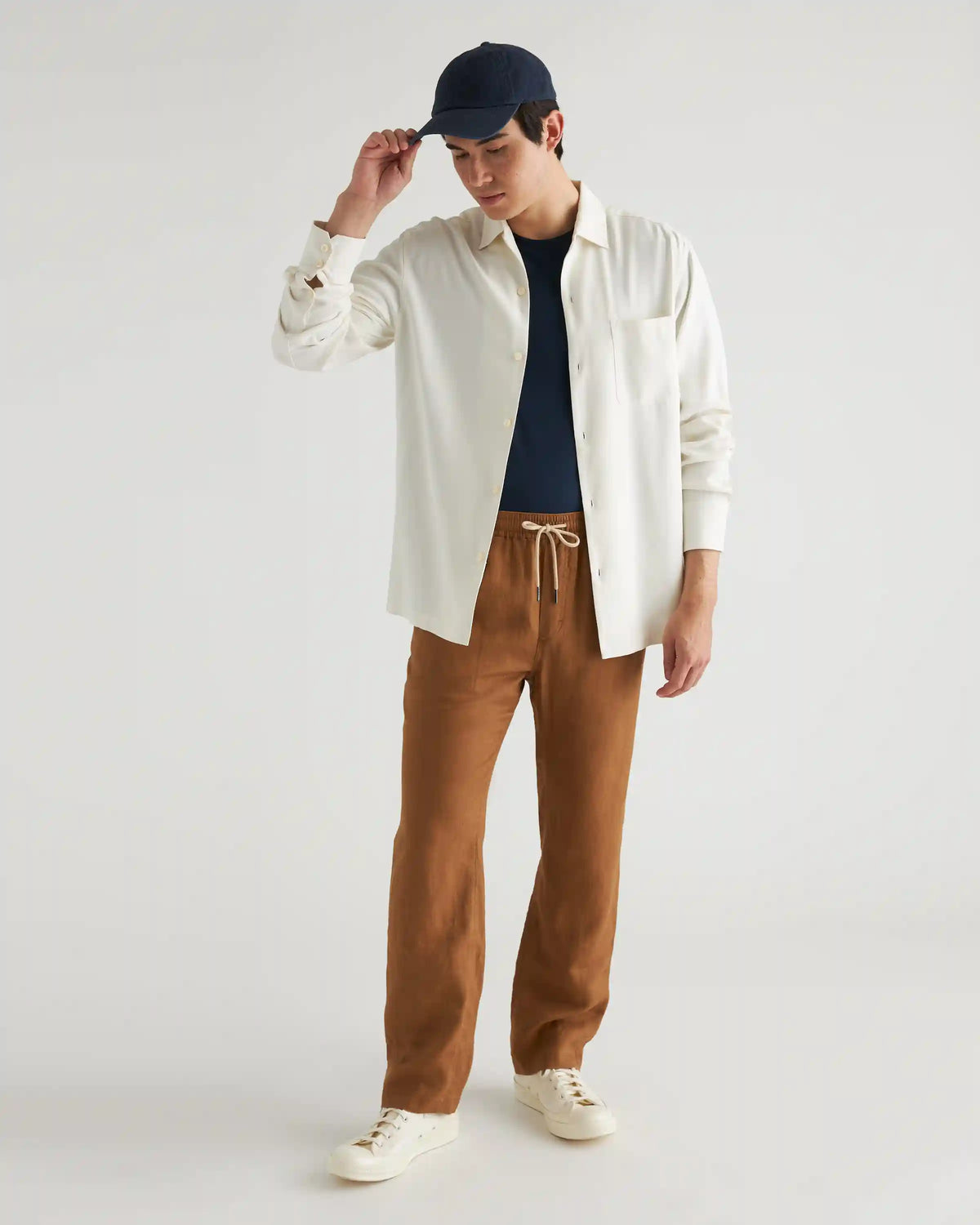100% European Linen Drawstring Beach Pants