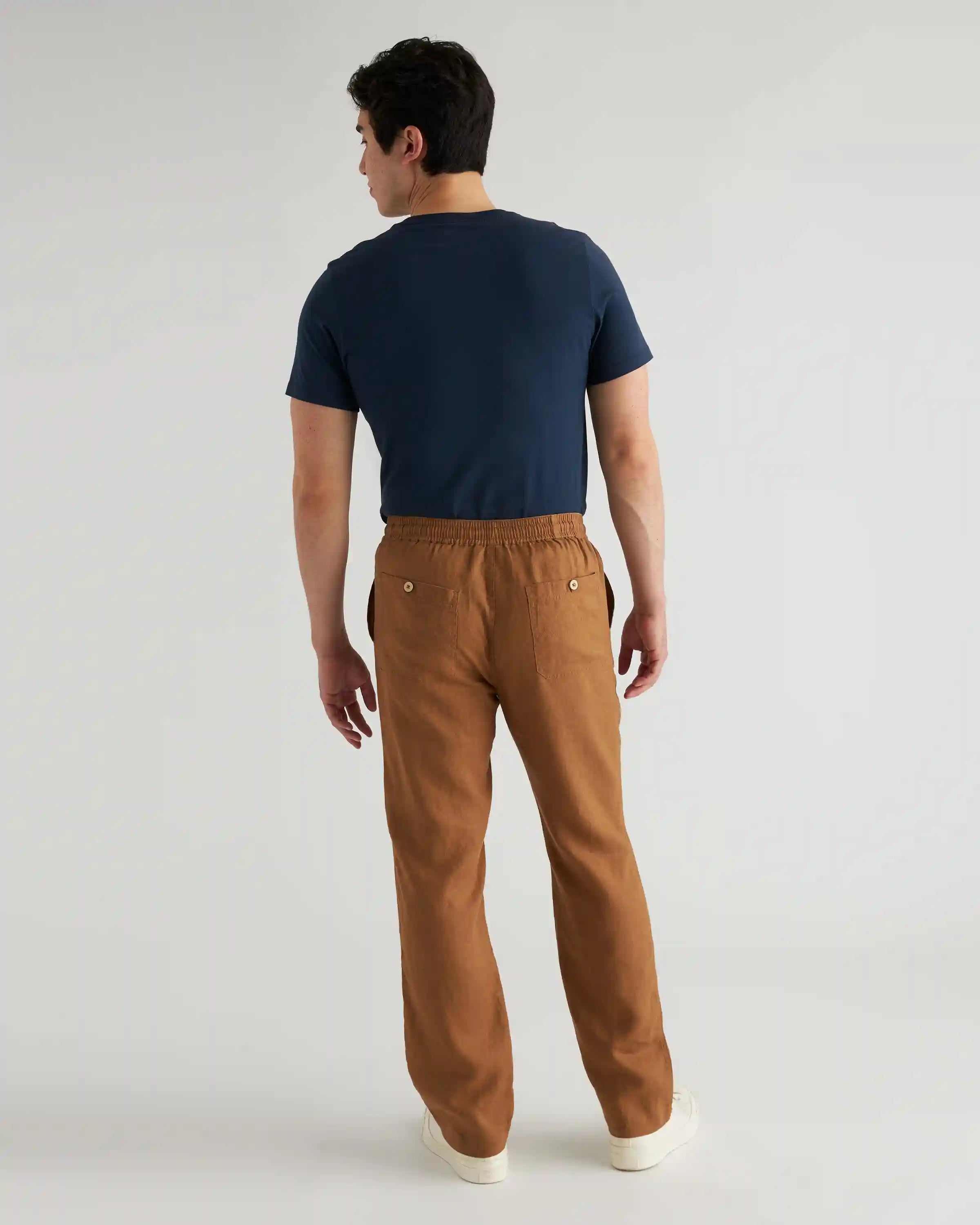 100% European Linen Drawstring Beach Pants