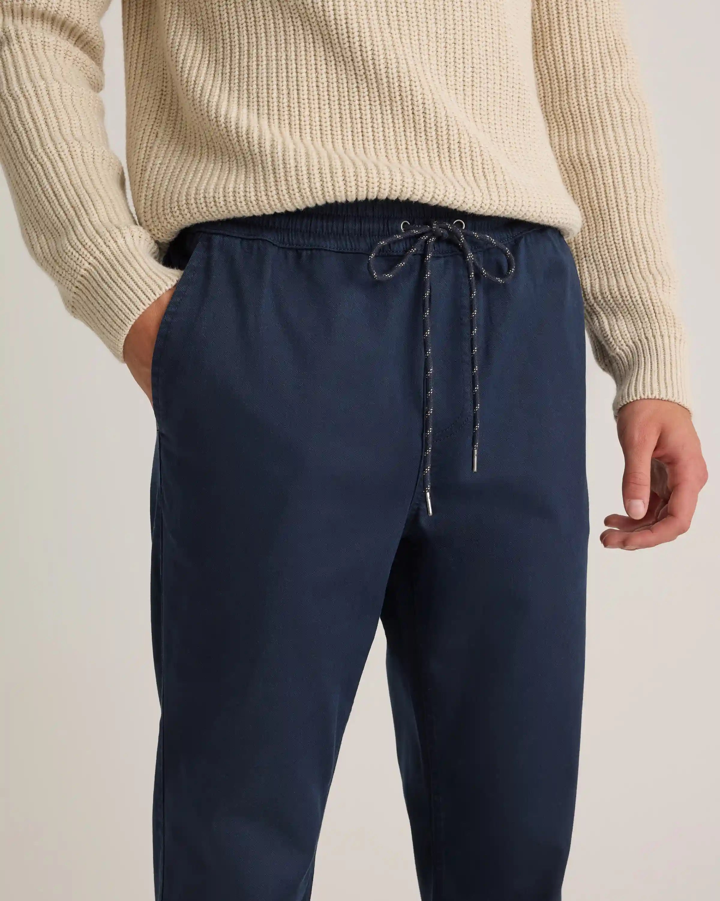 Cotton Chino Drawstring Pants