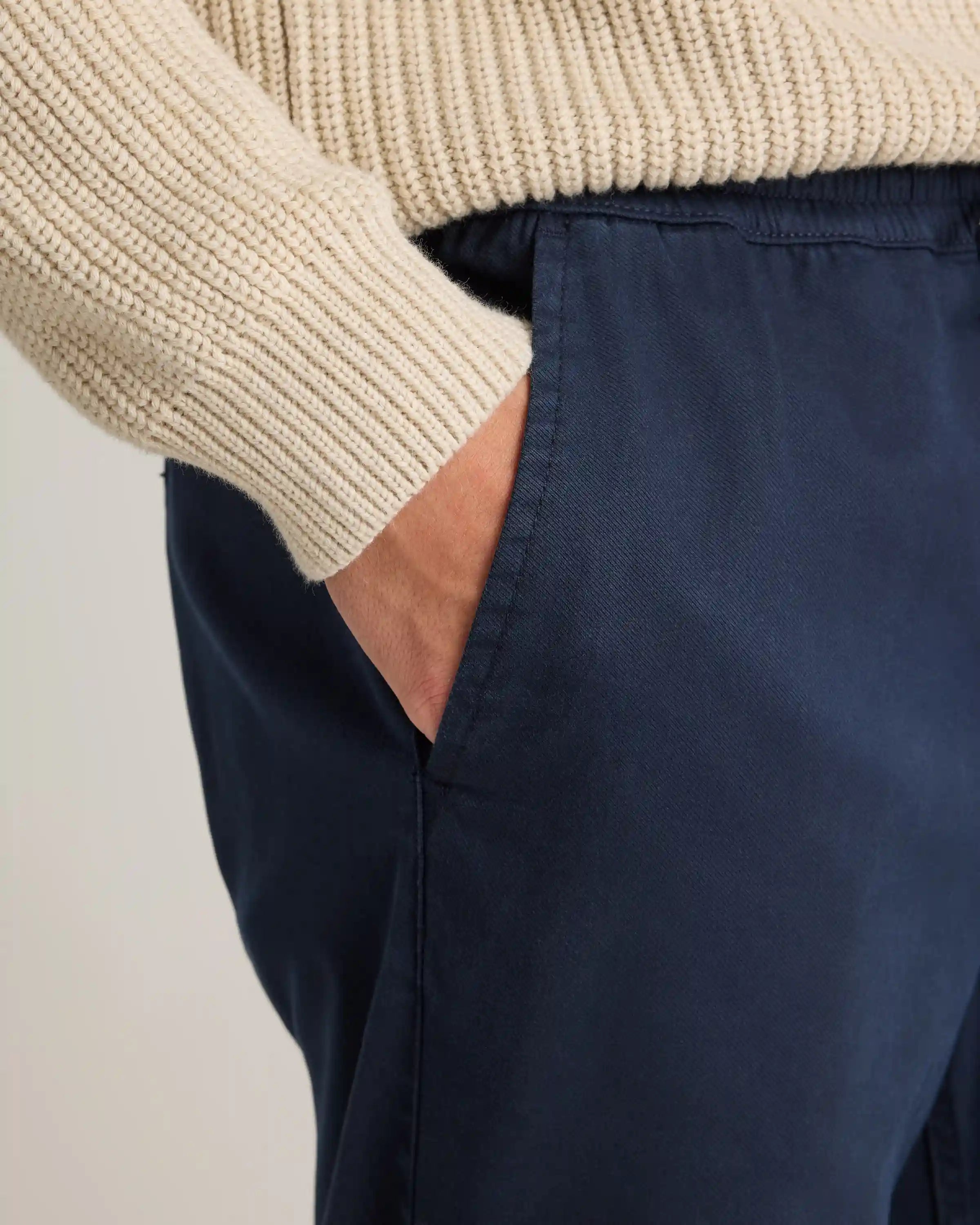Cotton Chino Drawstring Pants