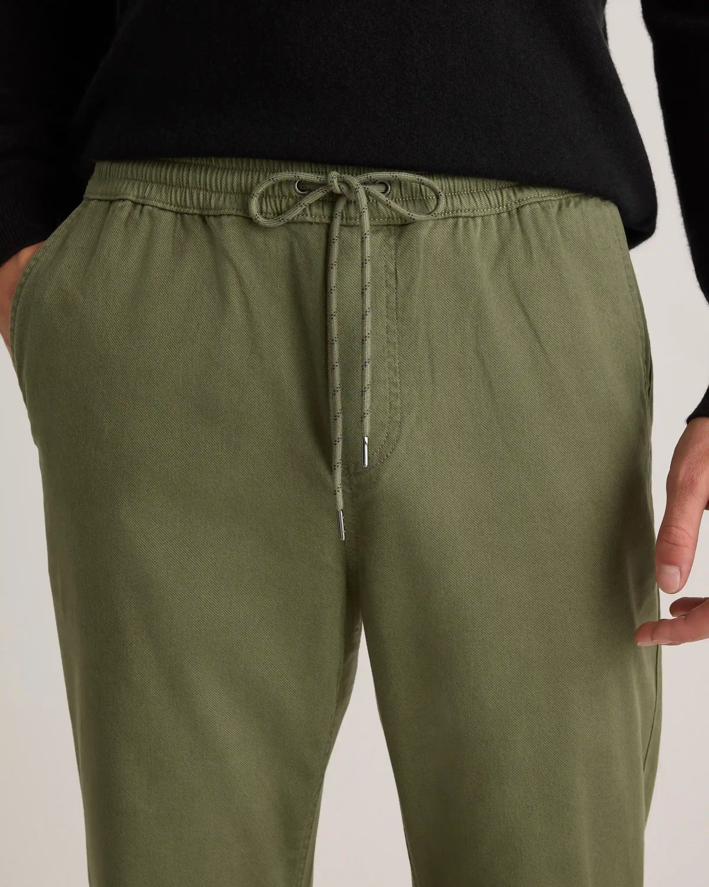 Cotton Chino Drawstring Pants
