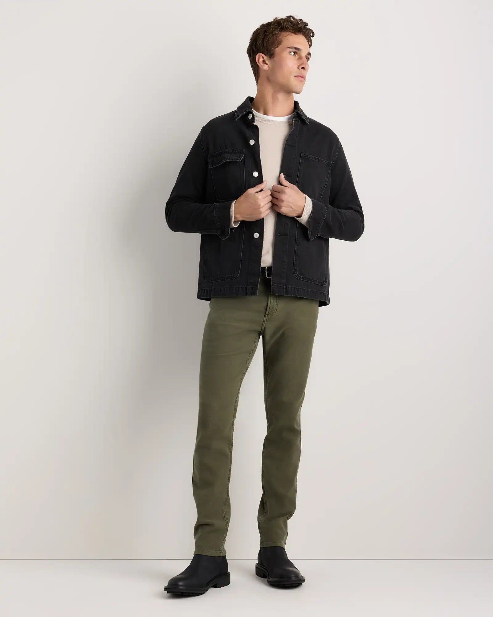 French Terry 5-Pocket Pants - Slim