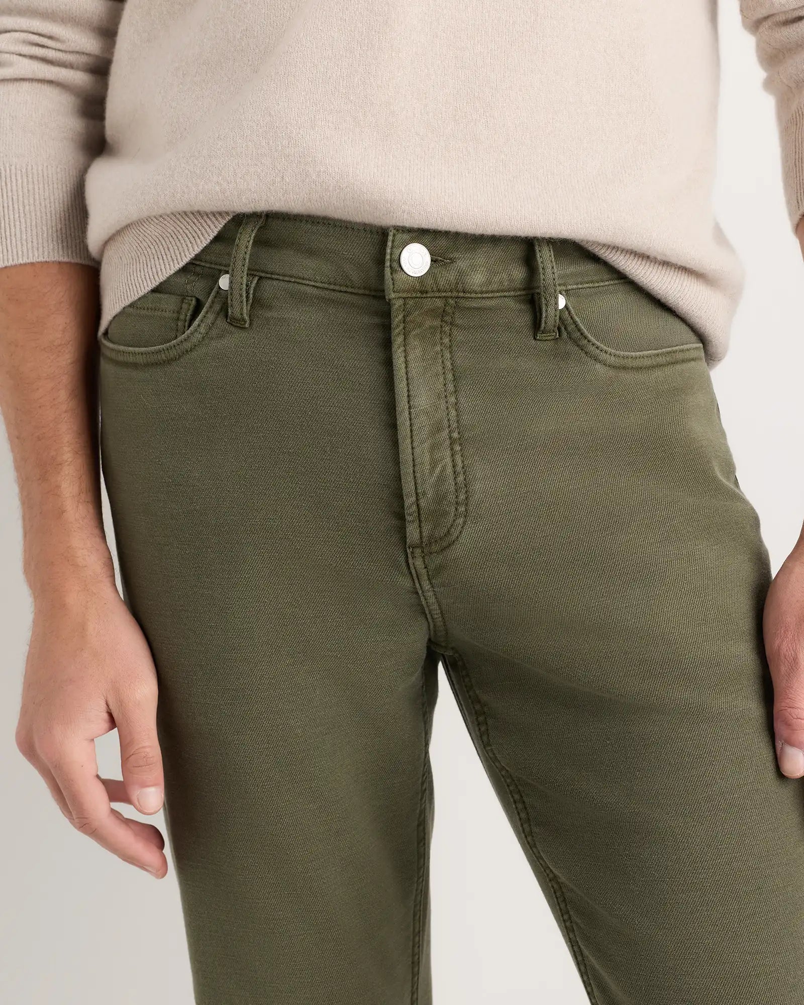 French Terry 5-Pocket Pants - Slim