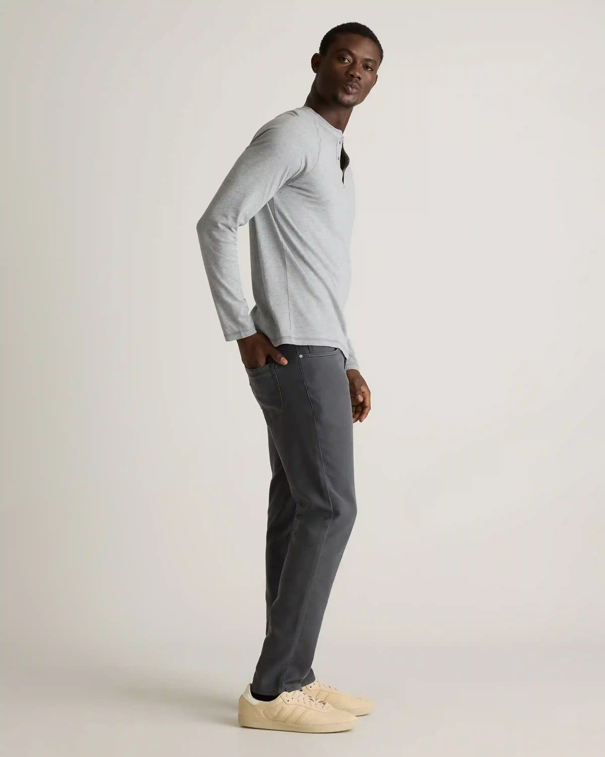 French Terry 5-Pocket Pants - Slim