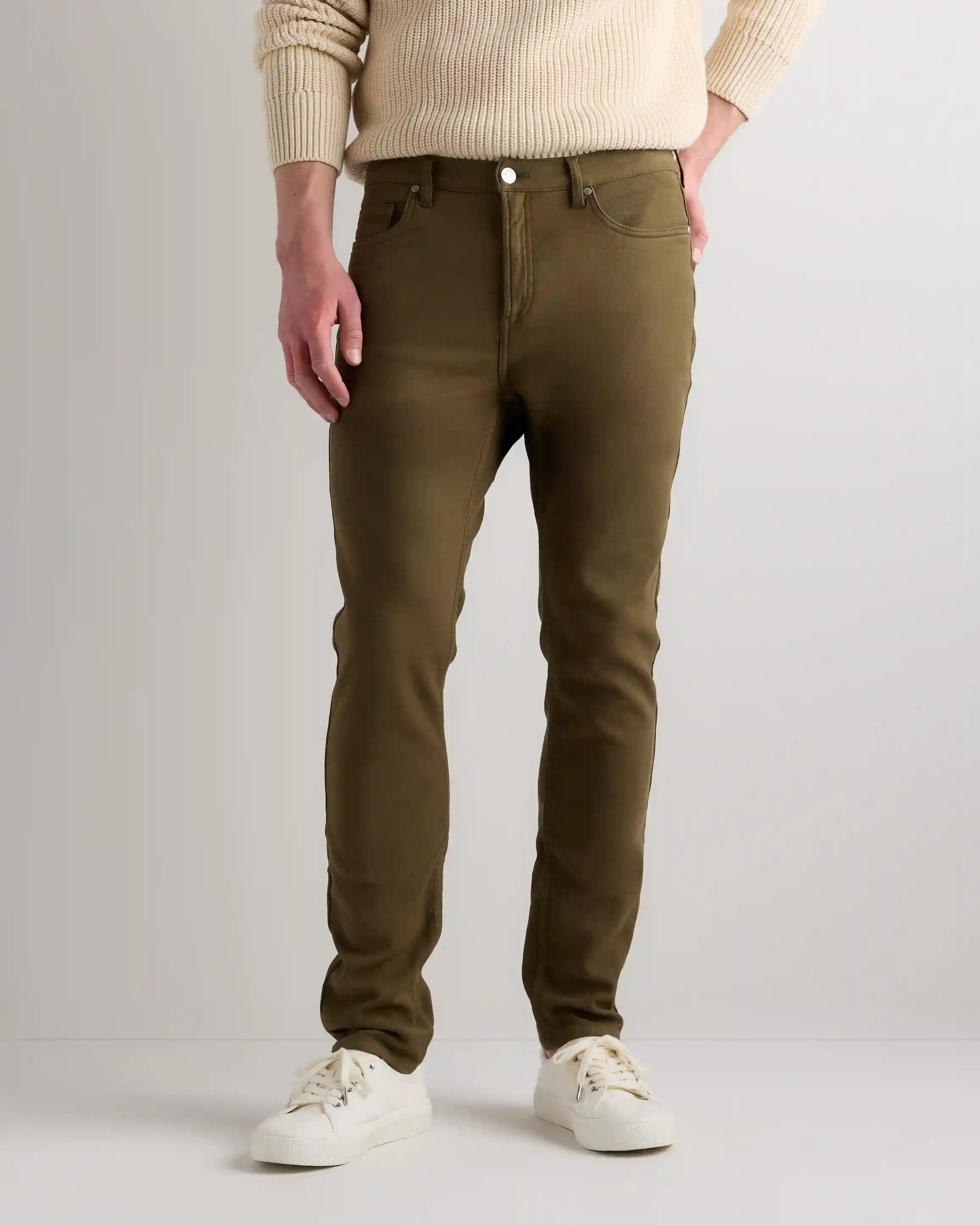 French Terry 5-Pocket Pants - Slim