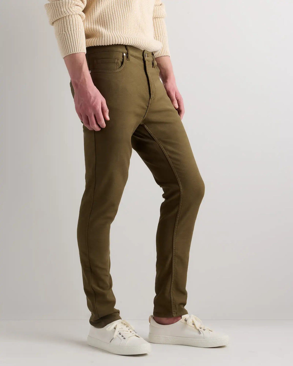 French Terry 5-Pocket Pants - Slim