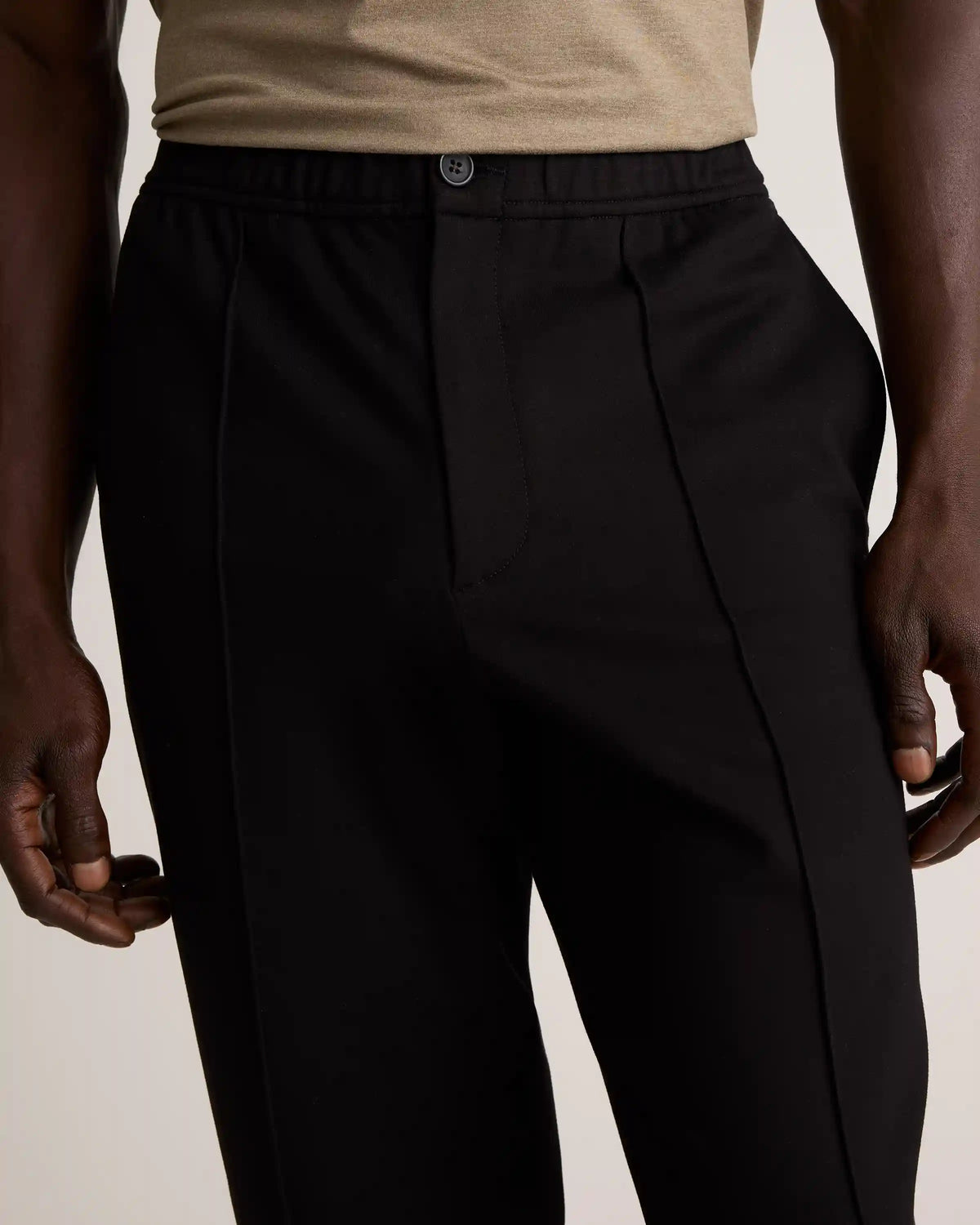 Stretch Knit Pintuck Trousers