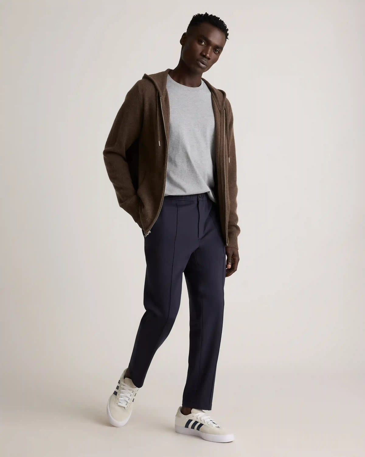 Stretch Knit Pintuck Trousers