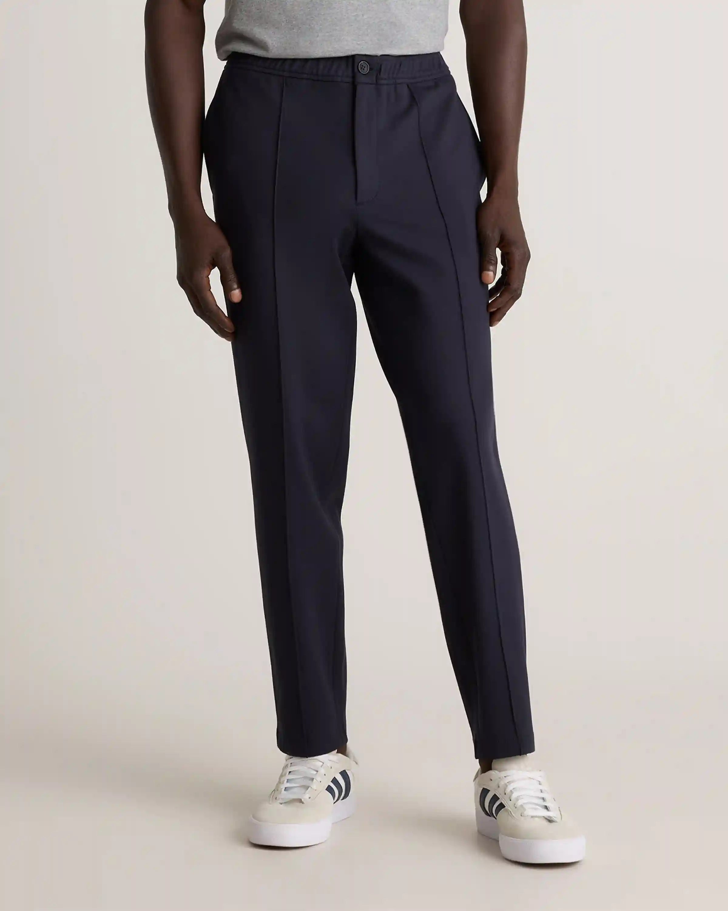 Stretch Knit Pintuck Trousers