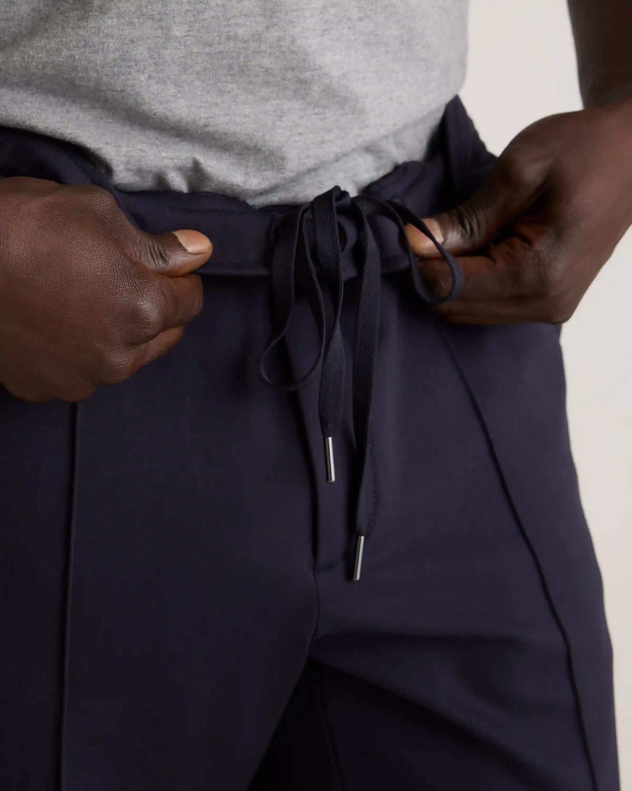 Stretch Knit Pintuck Trousers