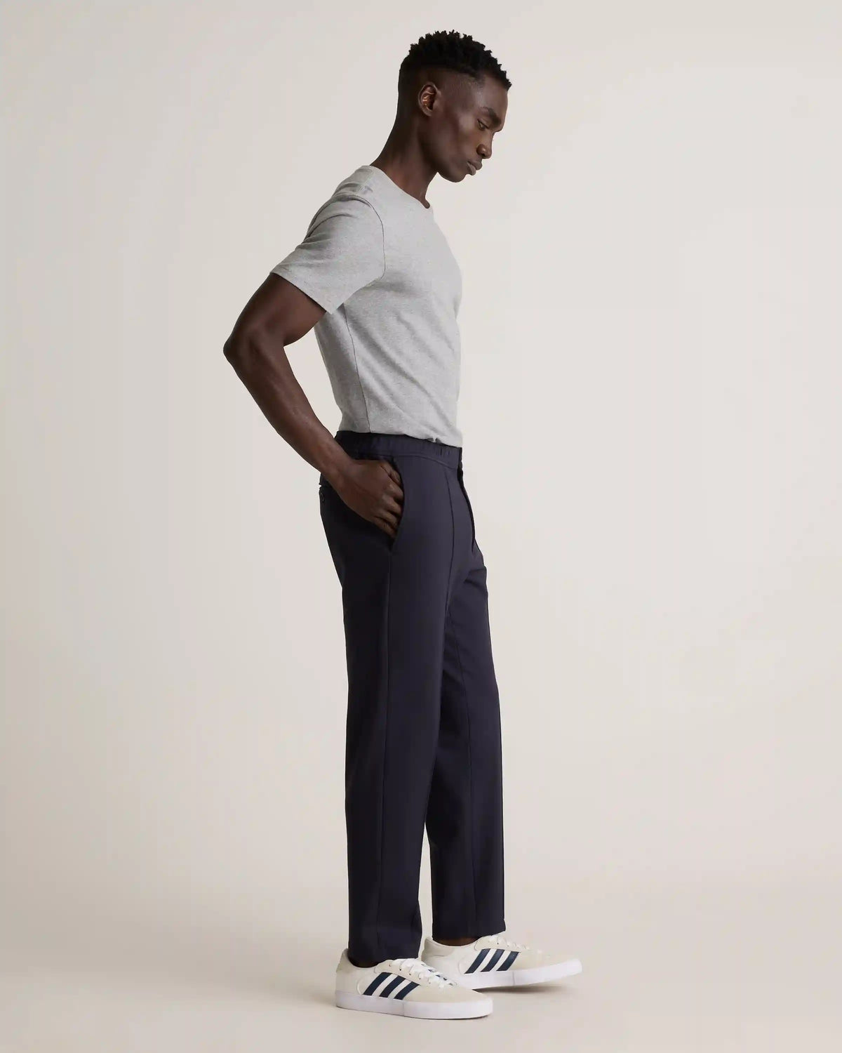 Stretch Knit Pintuck Trousers