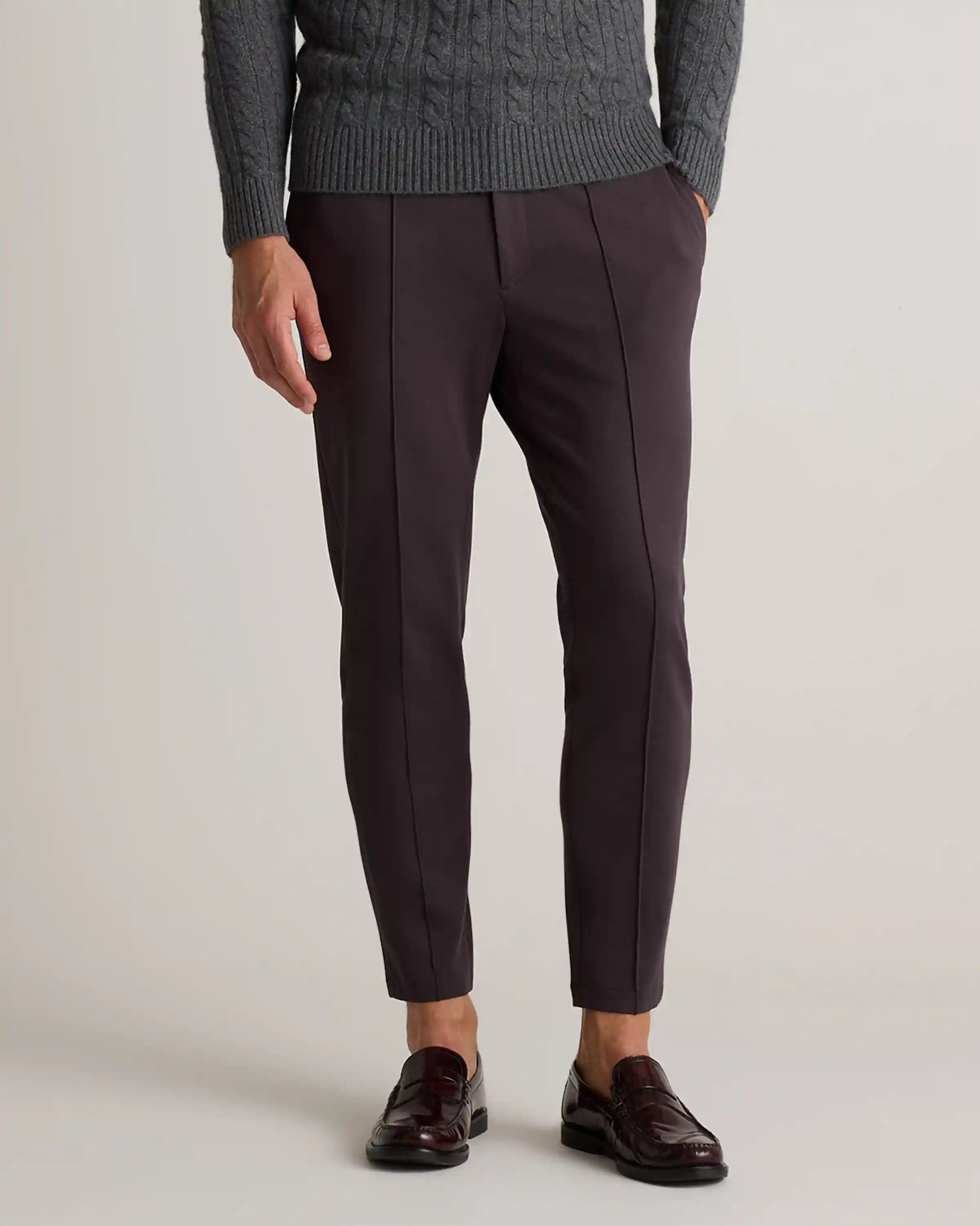 Stretch Knit Pintuck Trousers
