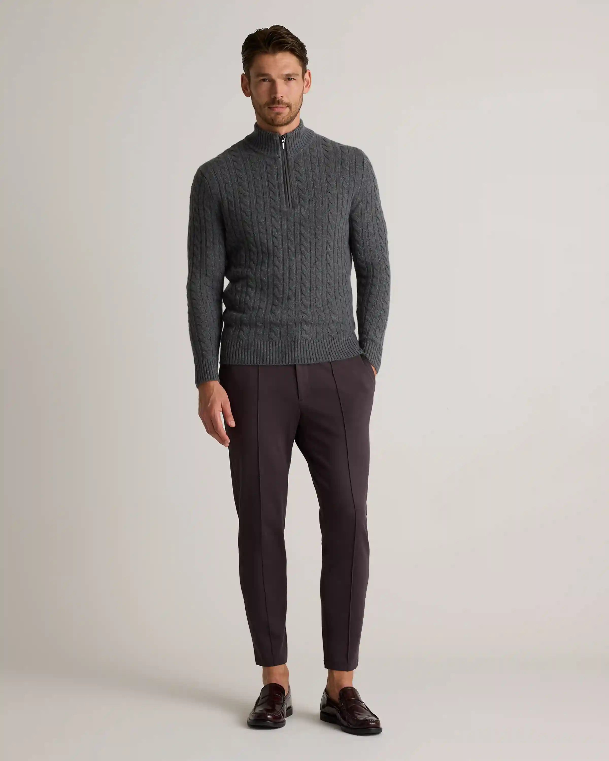 Stretch Knit Pintuck Trousers