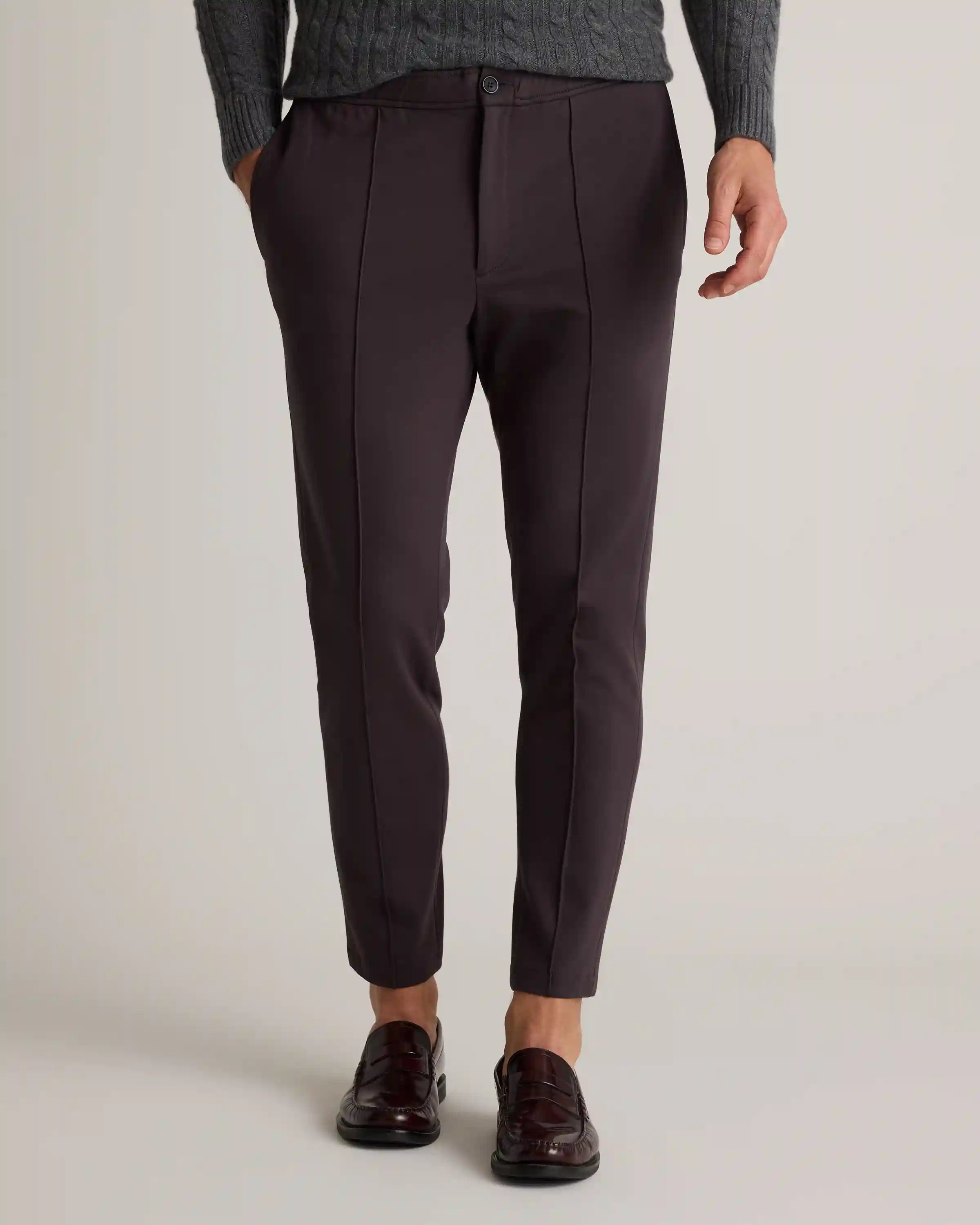 Stretch Knit Pintuck Trousers