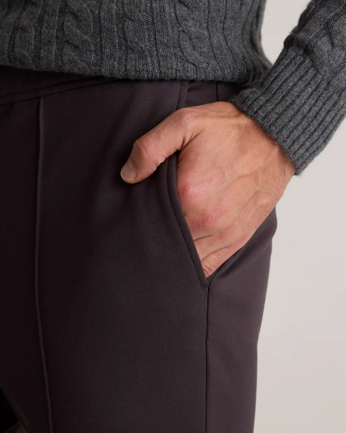 Stretch Knit Pintuck Trousers