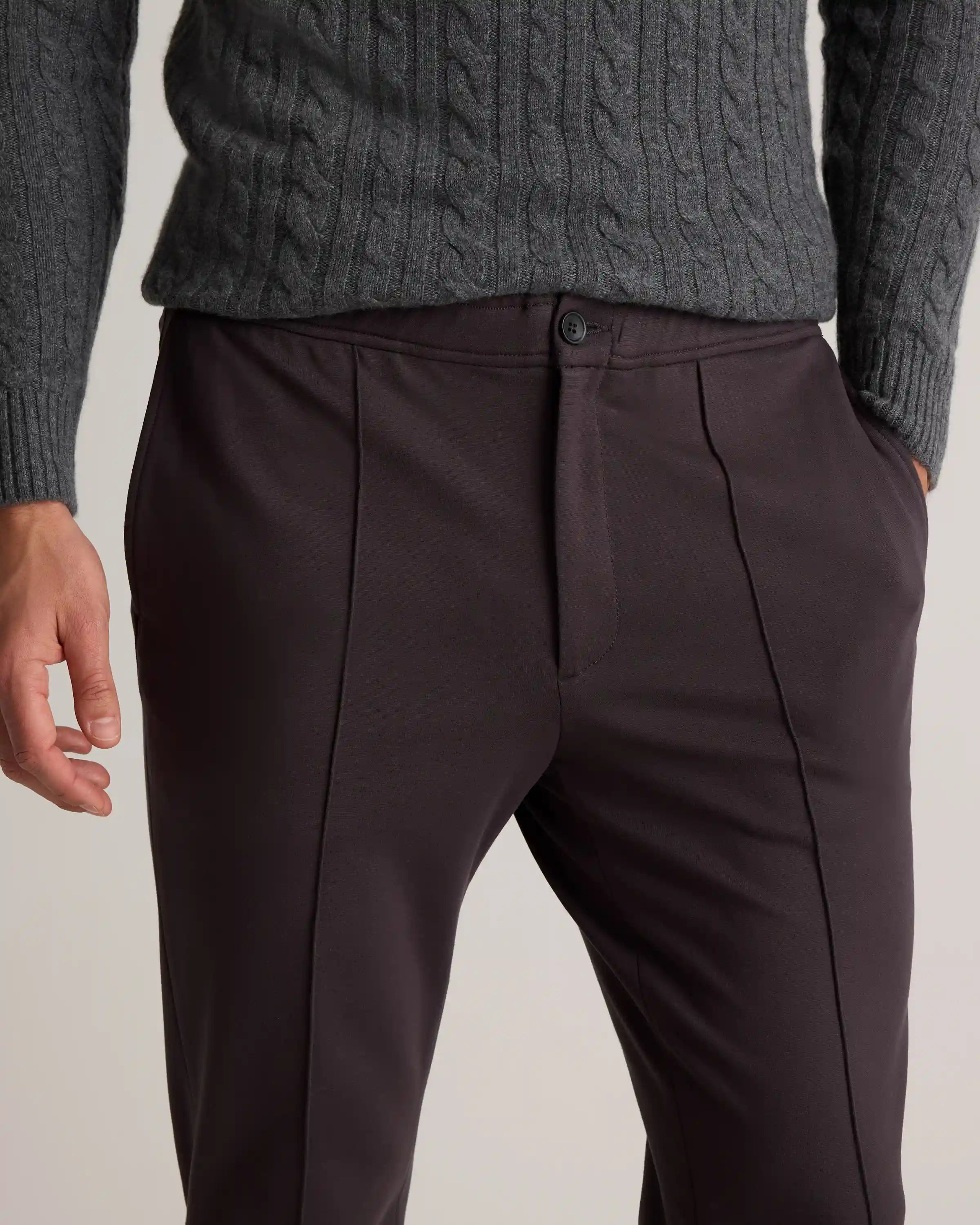 Stretch Knit Pintuck Trousers