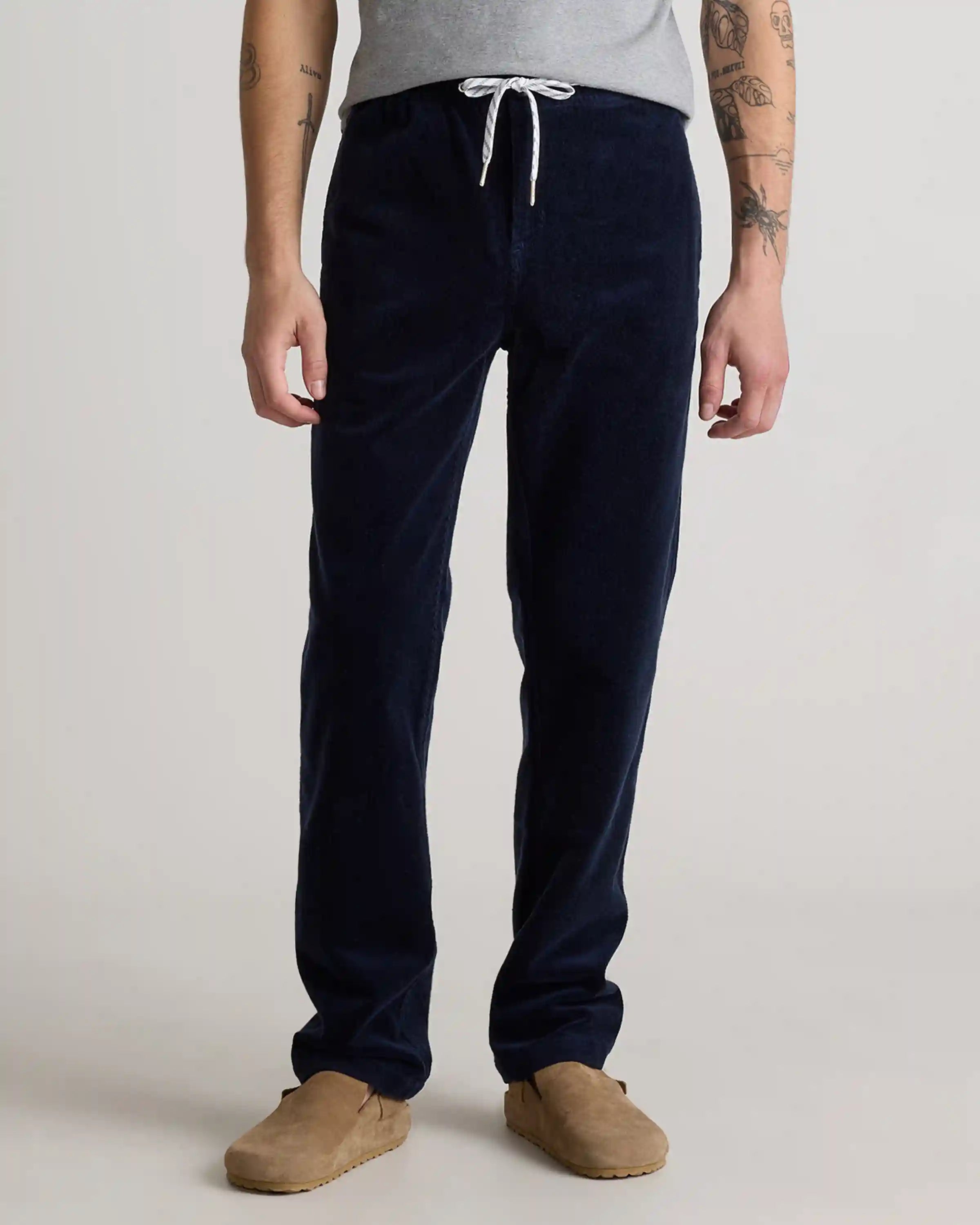 Organic Stretch Corduroy Drawstring Trousers
