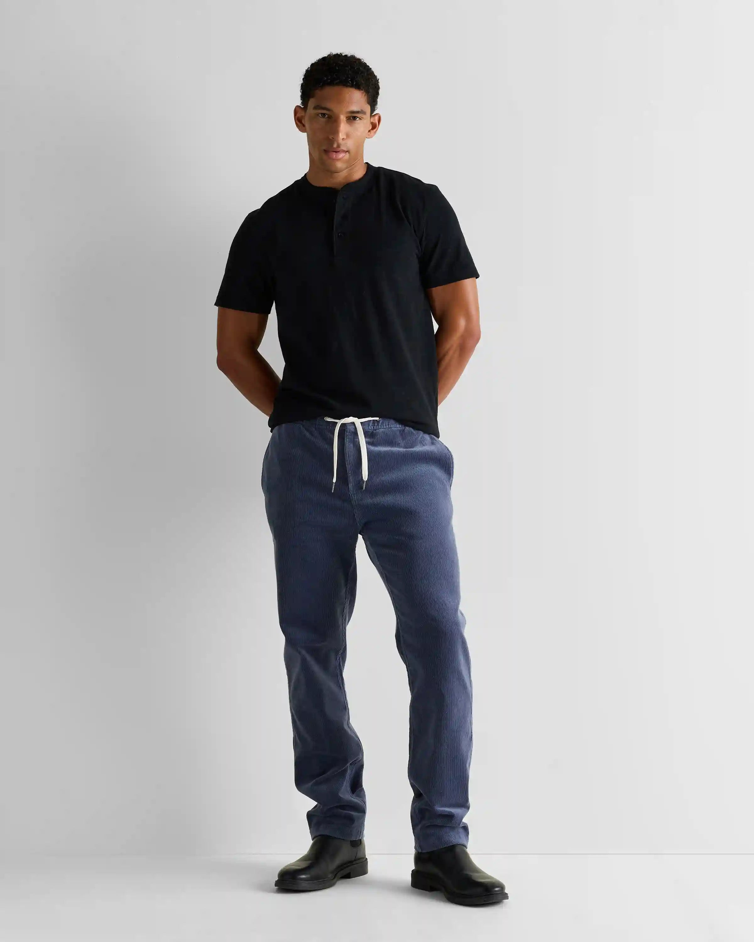 Organic Stretch Corduroy Drawstring Trousers