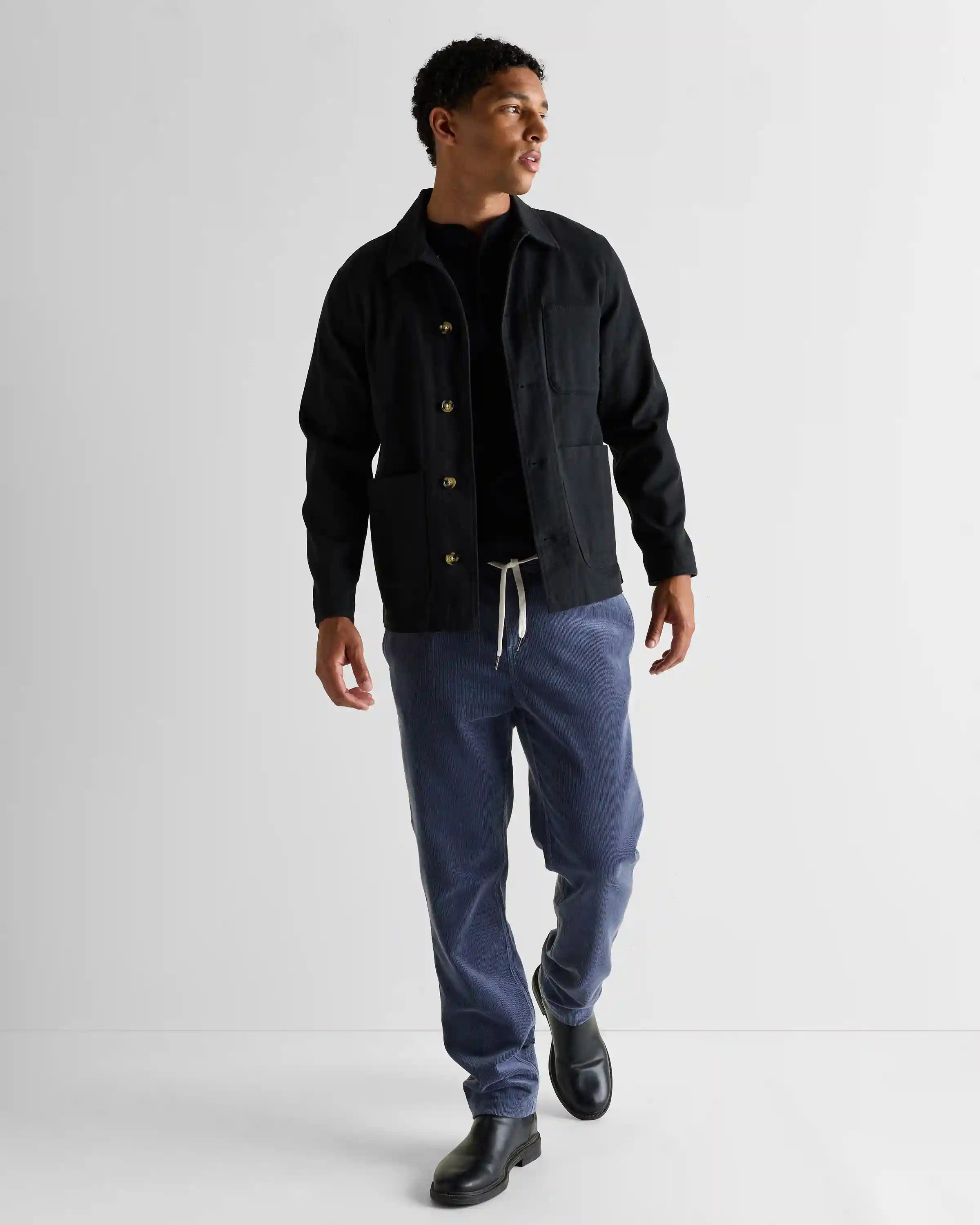 Organic Stretch Corduroy Drawstring Trousers