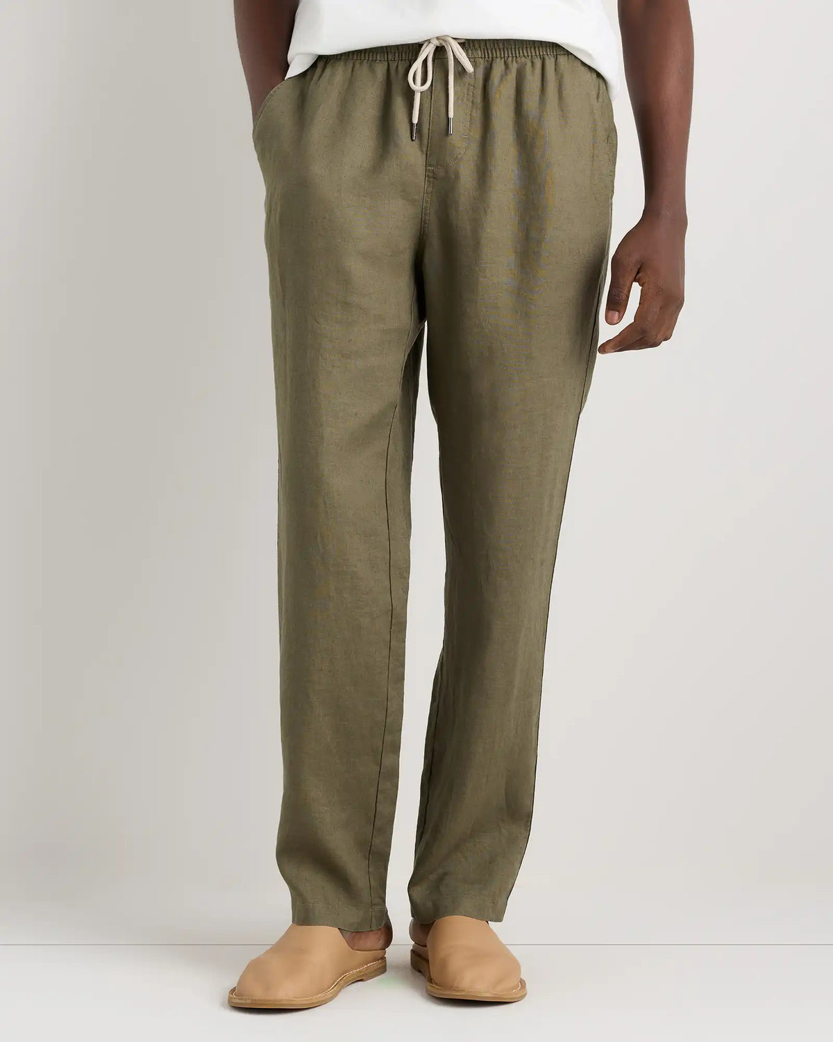 100% European Linen Drawstring Beach Pants