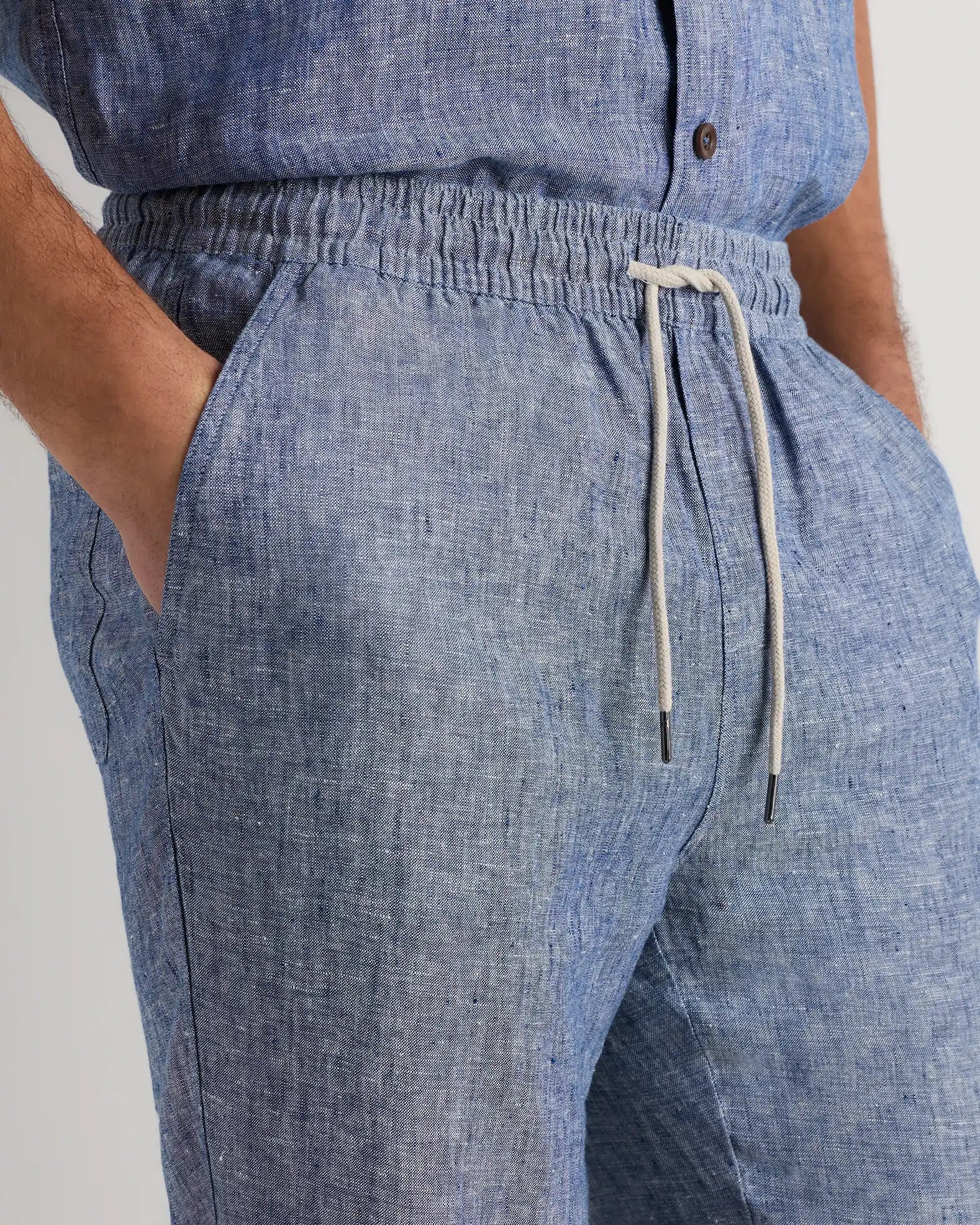 100% European Linen Drawstring Beach Pants
