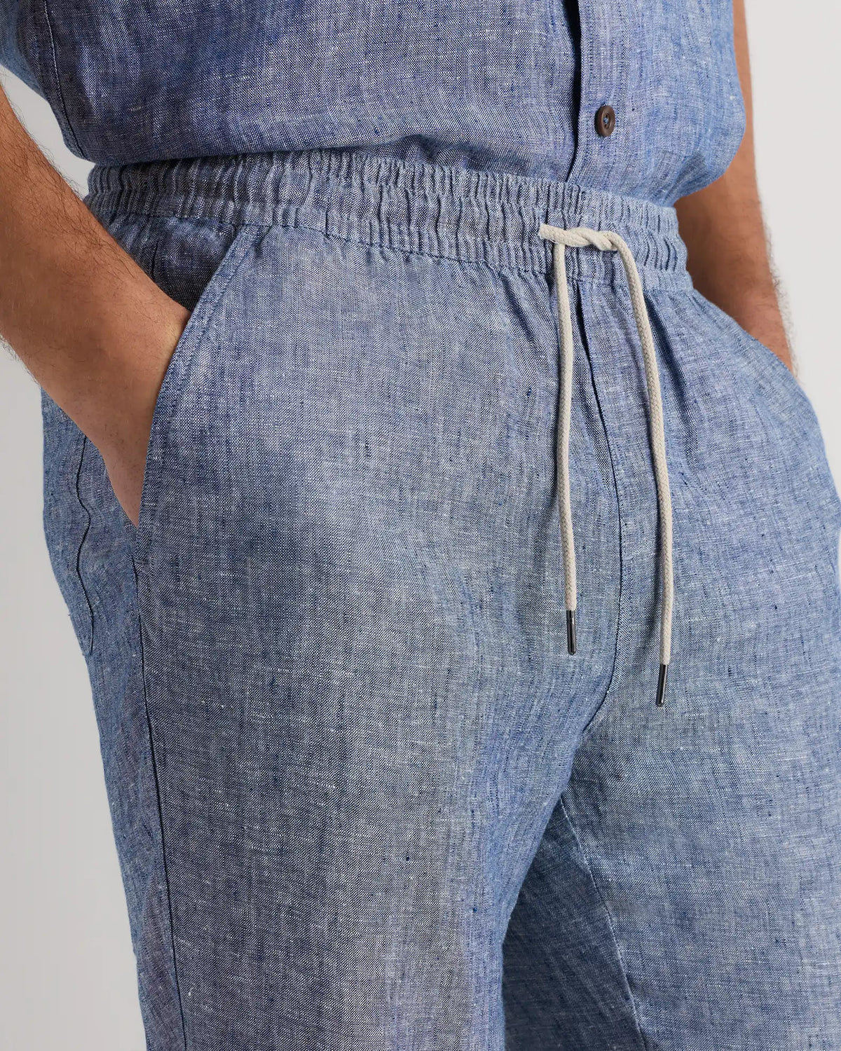 100% European Linen Drawstring Beach Pants