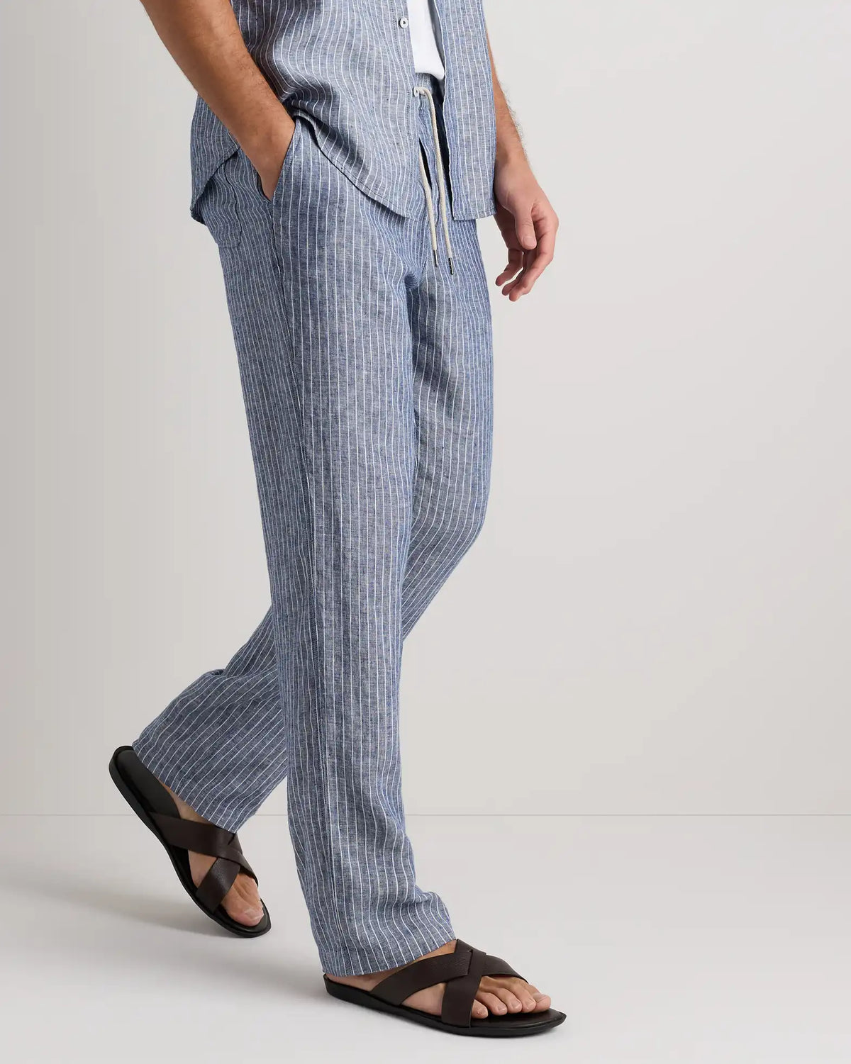100% European Linen Drawstring Beach Pants