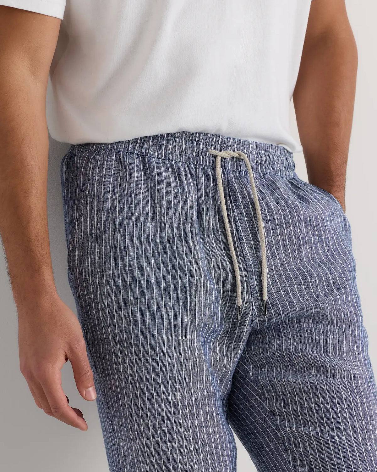 100% European Linen Drawstring Beach Pants