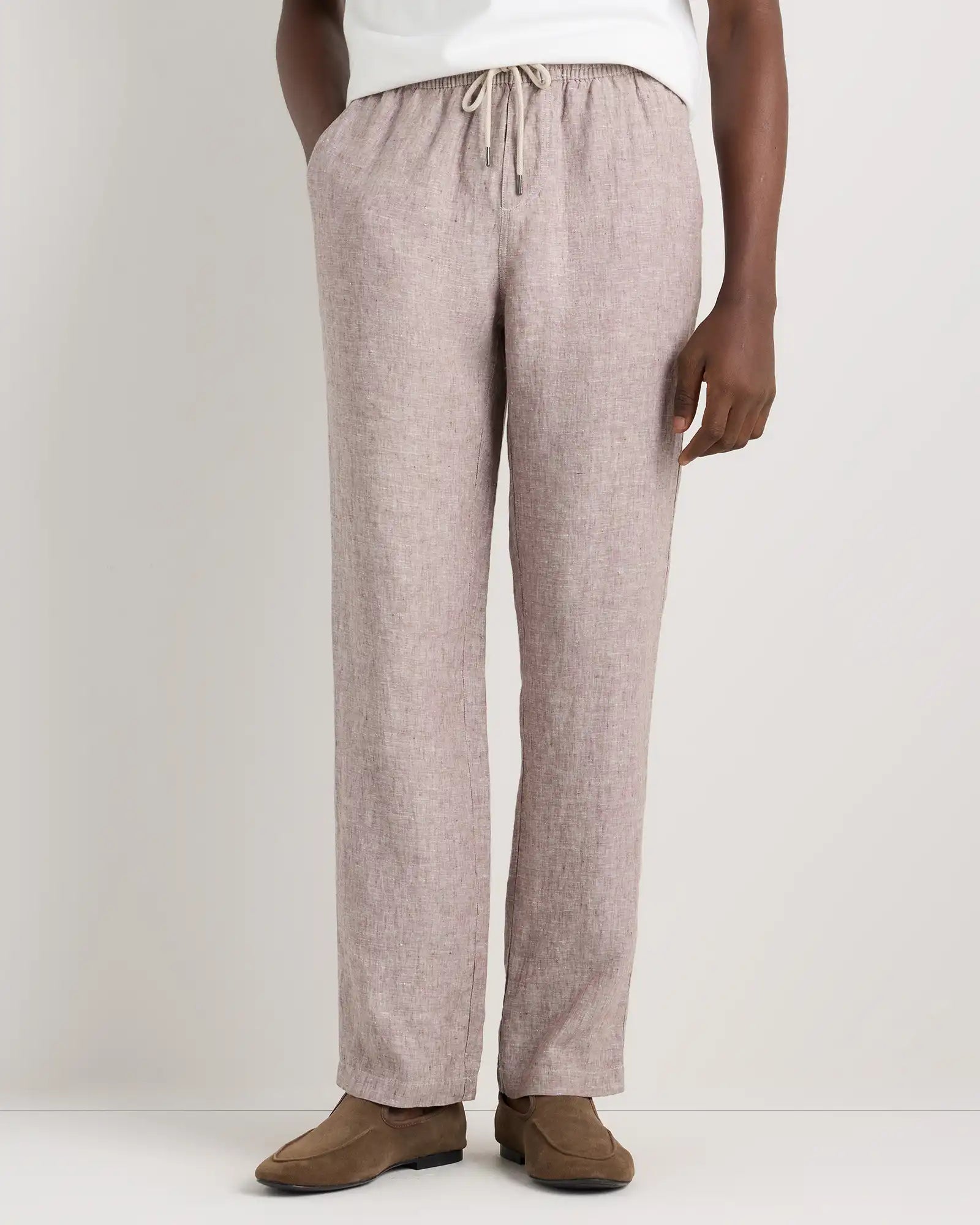 100% European Linen Drawstring Beach Pants