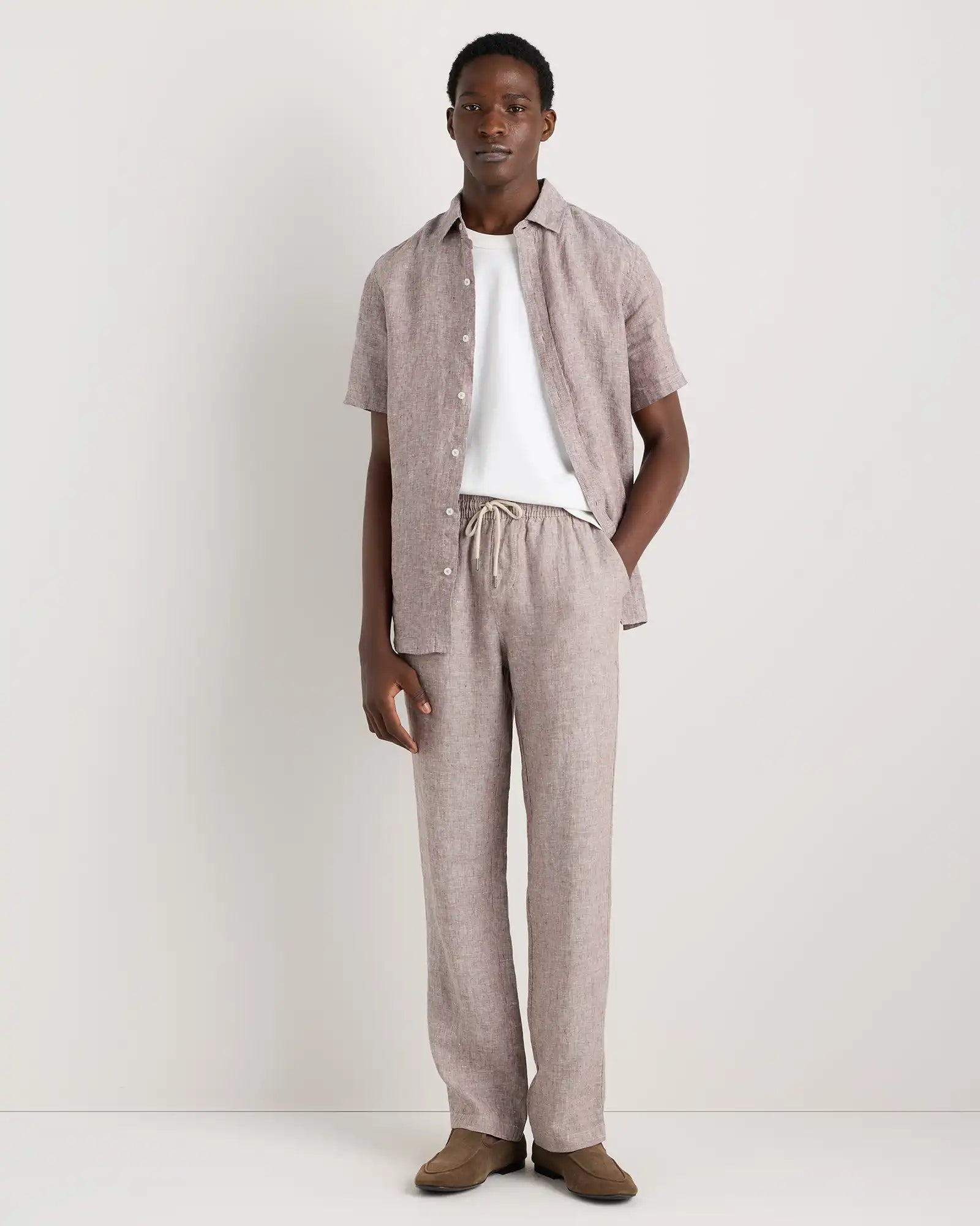 100% European Linen Drawstring Beach Pants