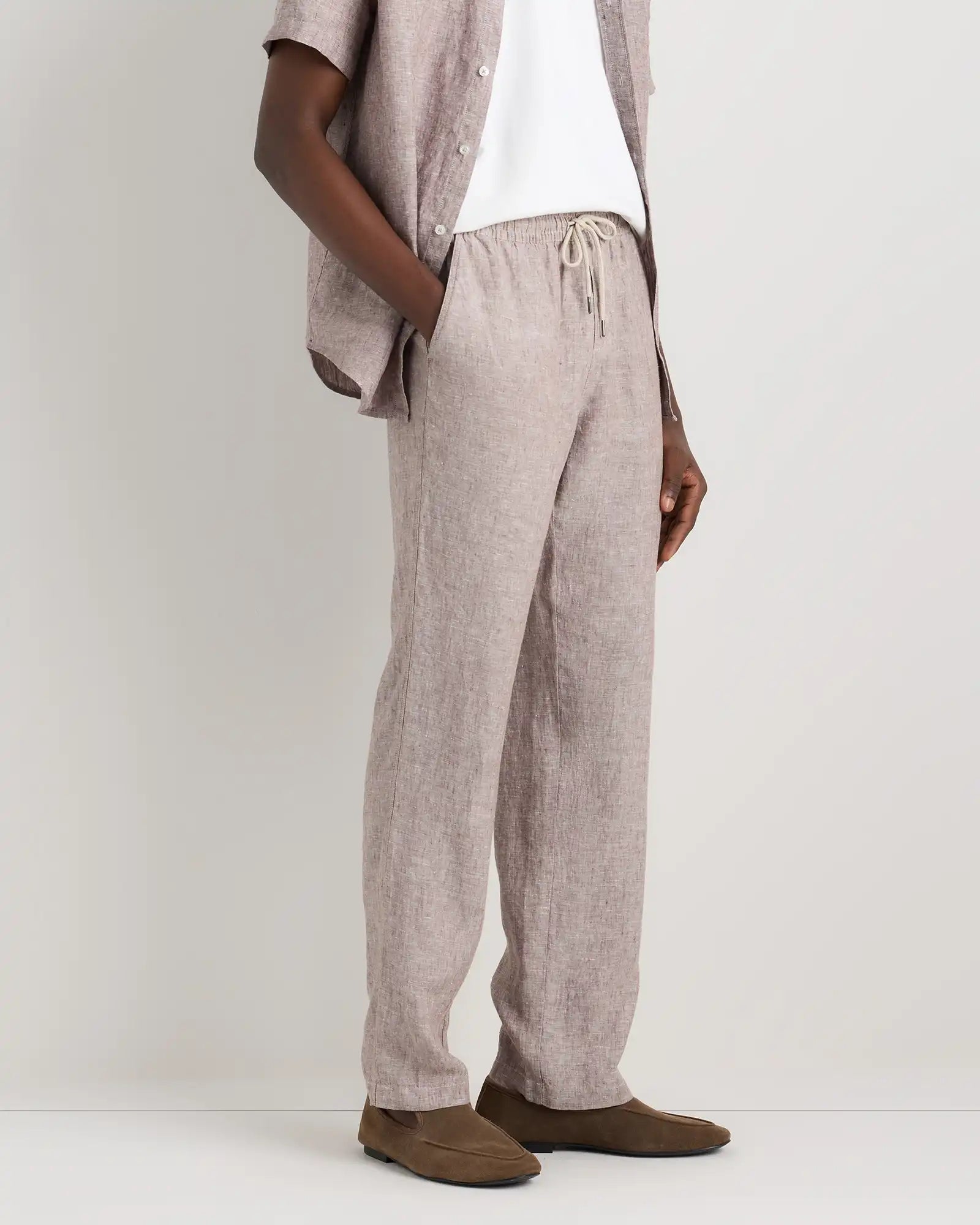 100% European Linen Drawstring Beach Pants