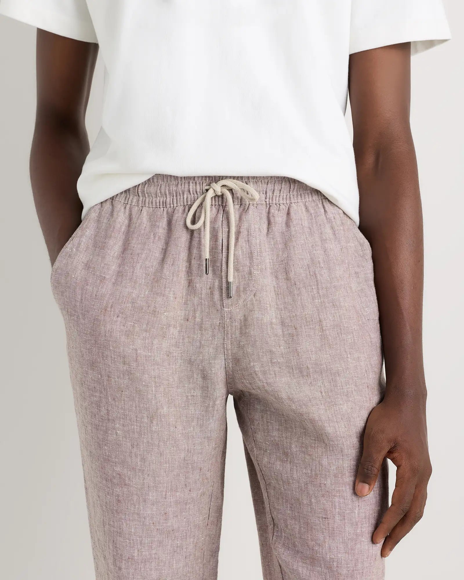100% European Linen Drawstring Beach Pants