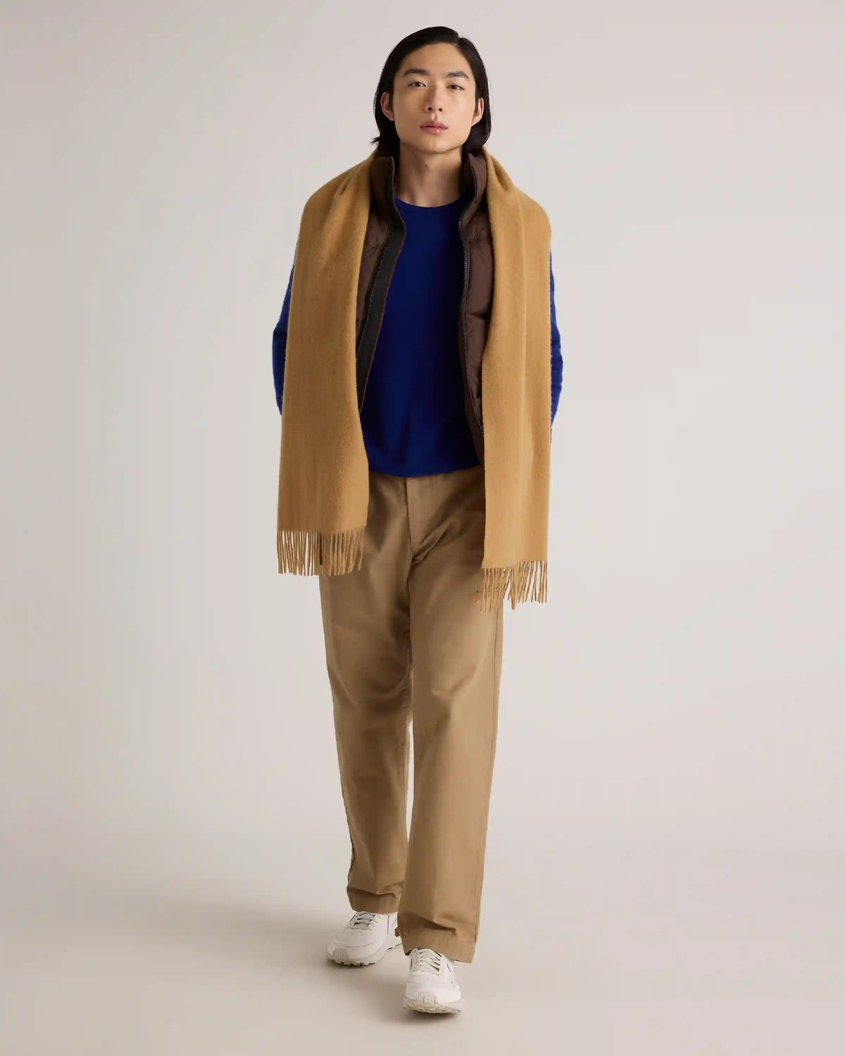 Mongolian Cashmere Woven Fringe Scarf
