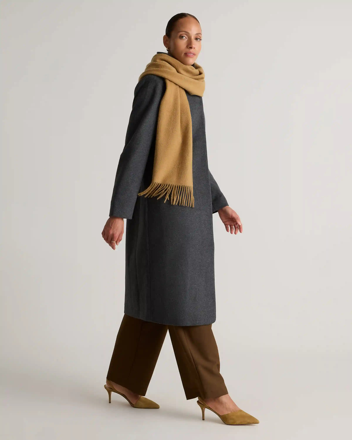 Mongolian Cashmere Woven Fringe Scarf