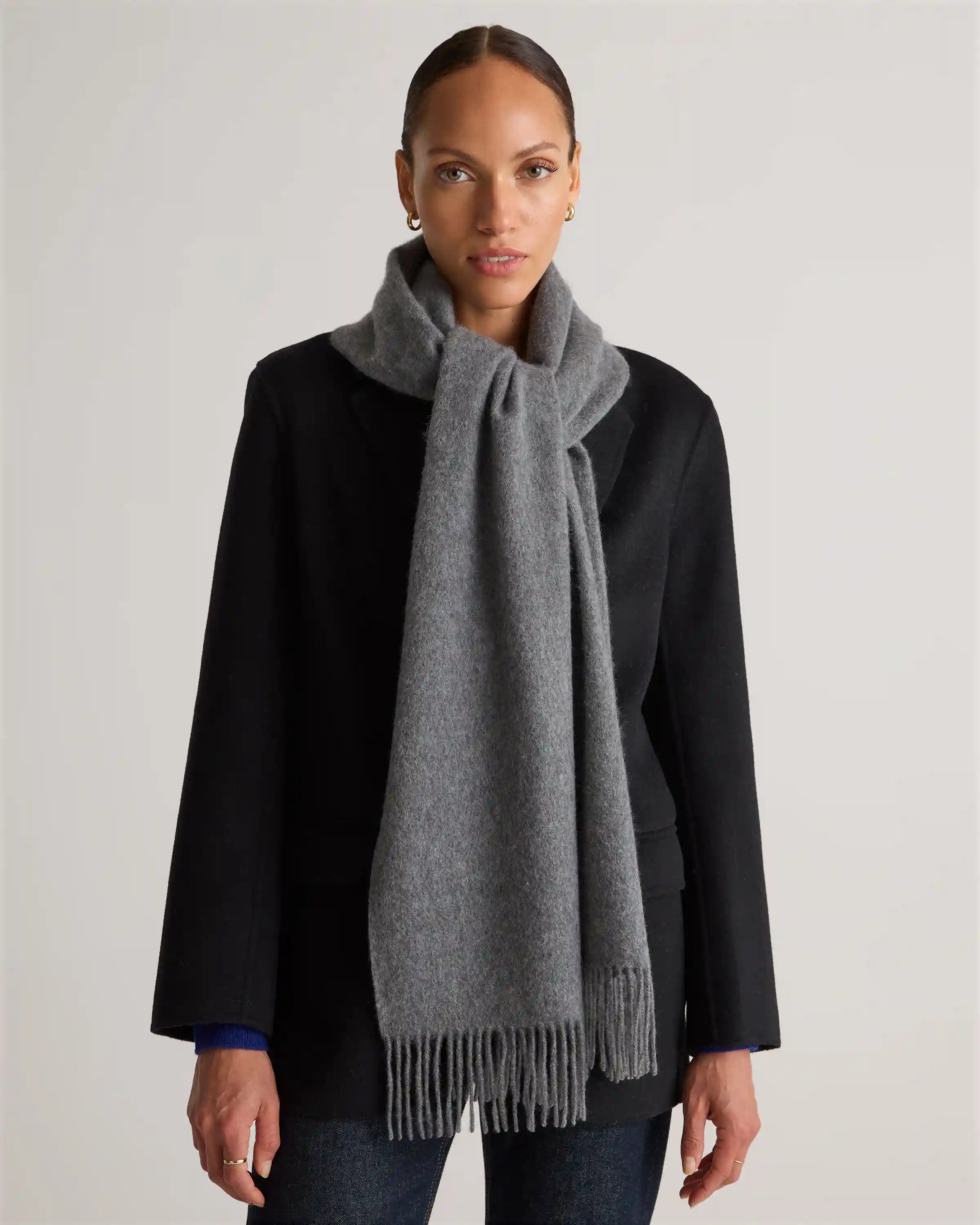 Mongolian Cashmere Woven Fringe Scarf