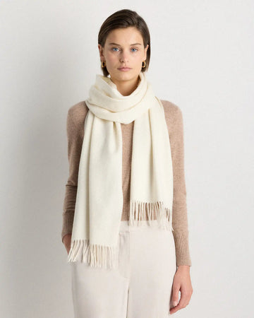 Mongolian Cashmere Woven Fringe Scarf