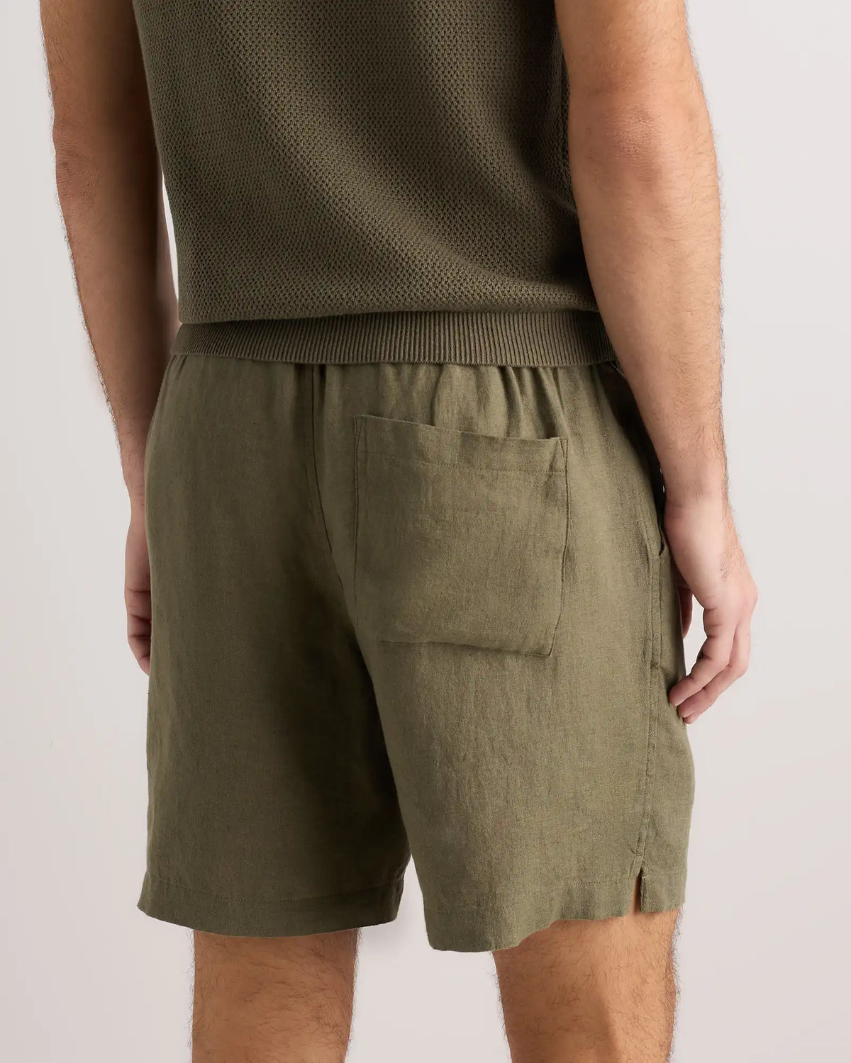 100% European Linen Drawstring Beach Shorts - 7"