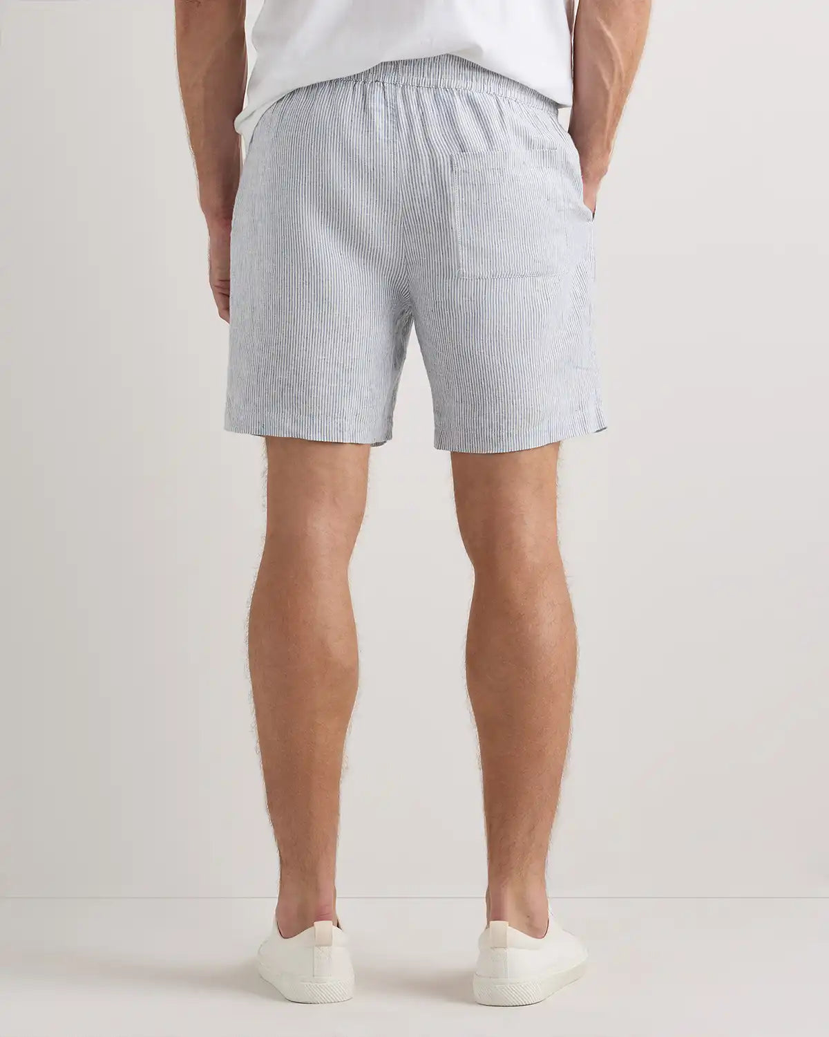 100% European Linen Drawstring Beach Shorts - 7"
