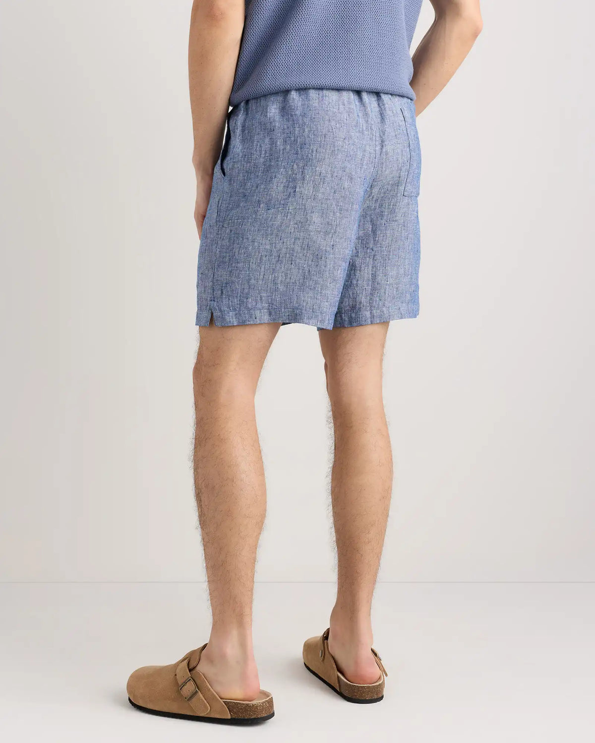 100% European Linen Drawstring Beach Shorts - 7"
