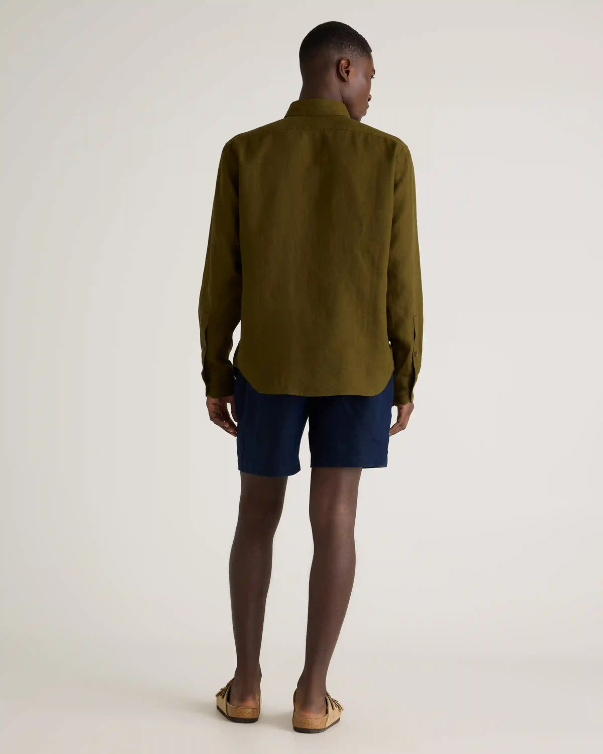 100% European Linen Drawstring Beach Shorts - 7"