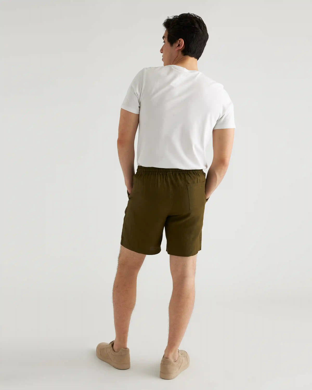 100% European Linen Drawstring Beach Shorts - 7"