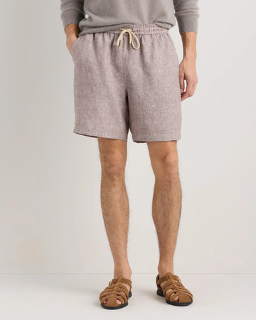 100% European Linen Drawstring Beach Shorts - 7"